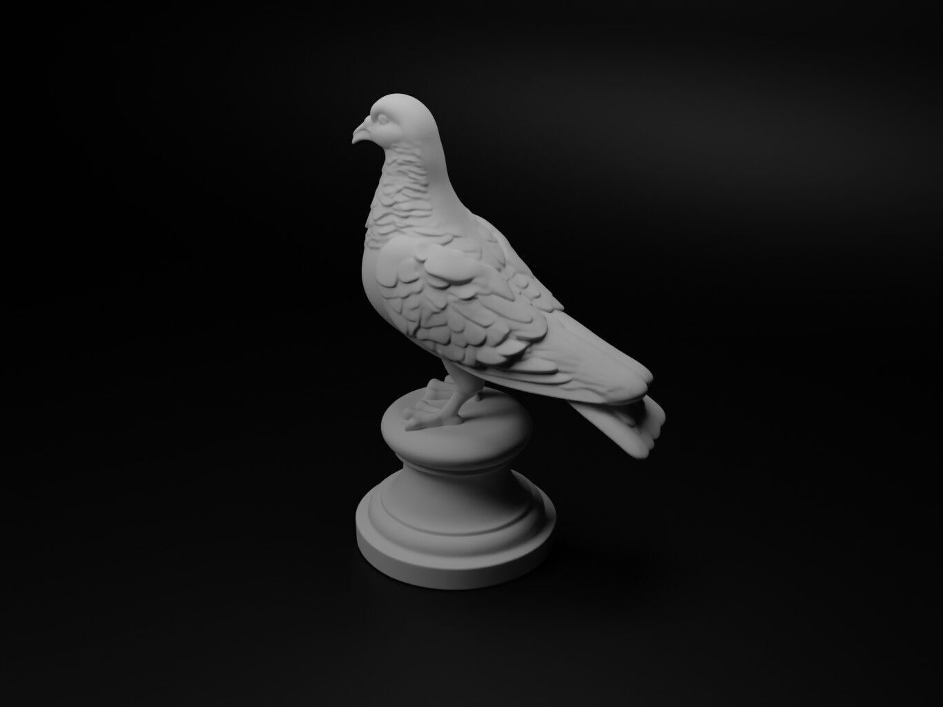 pigeon Animal Chess 3D print model_1