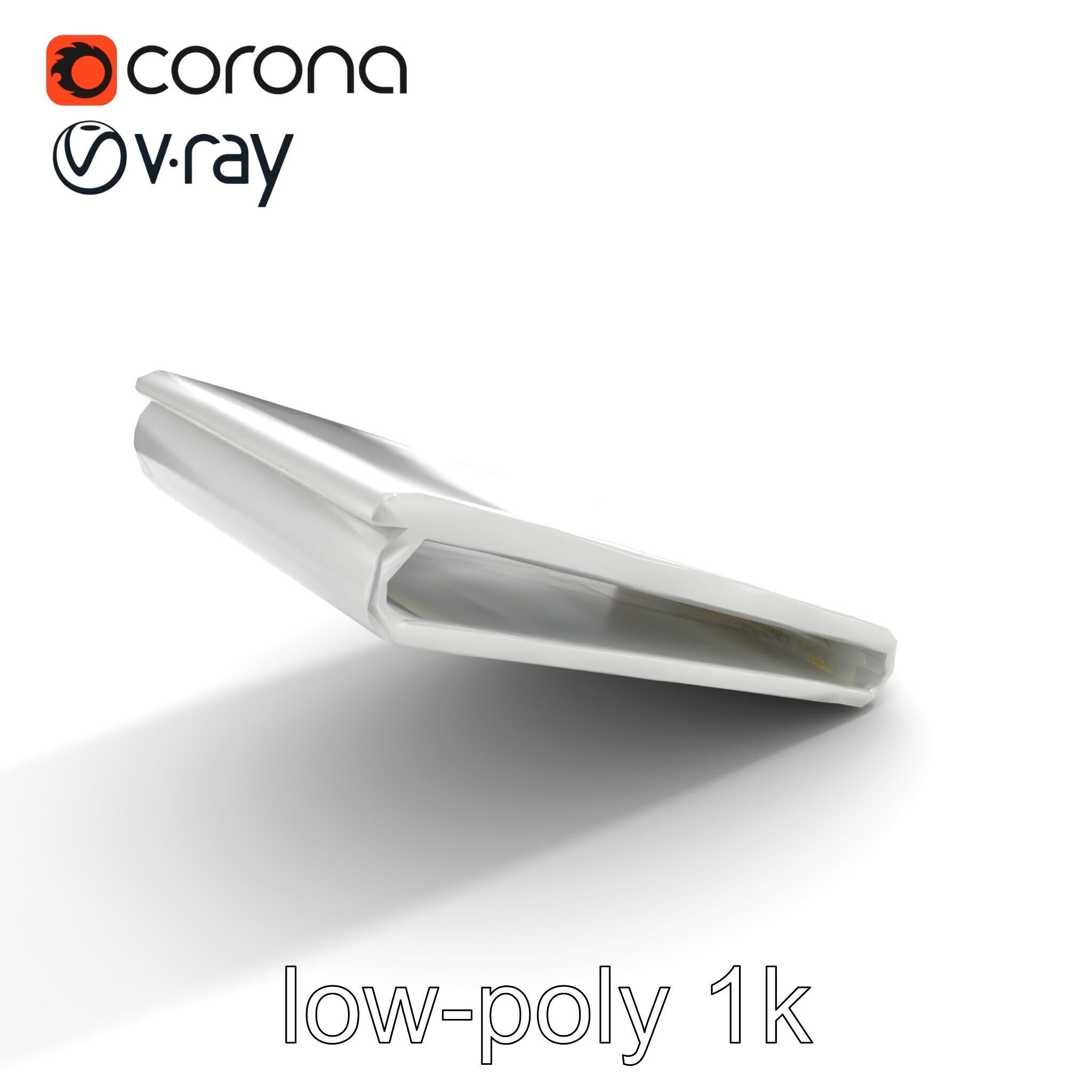 Minimalist Steel Money Clip model pack Low-poly 3D model_9