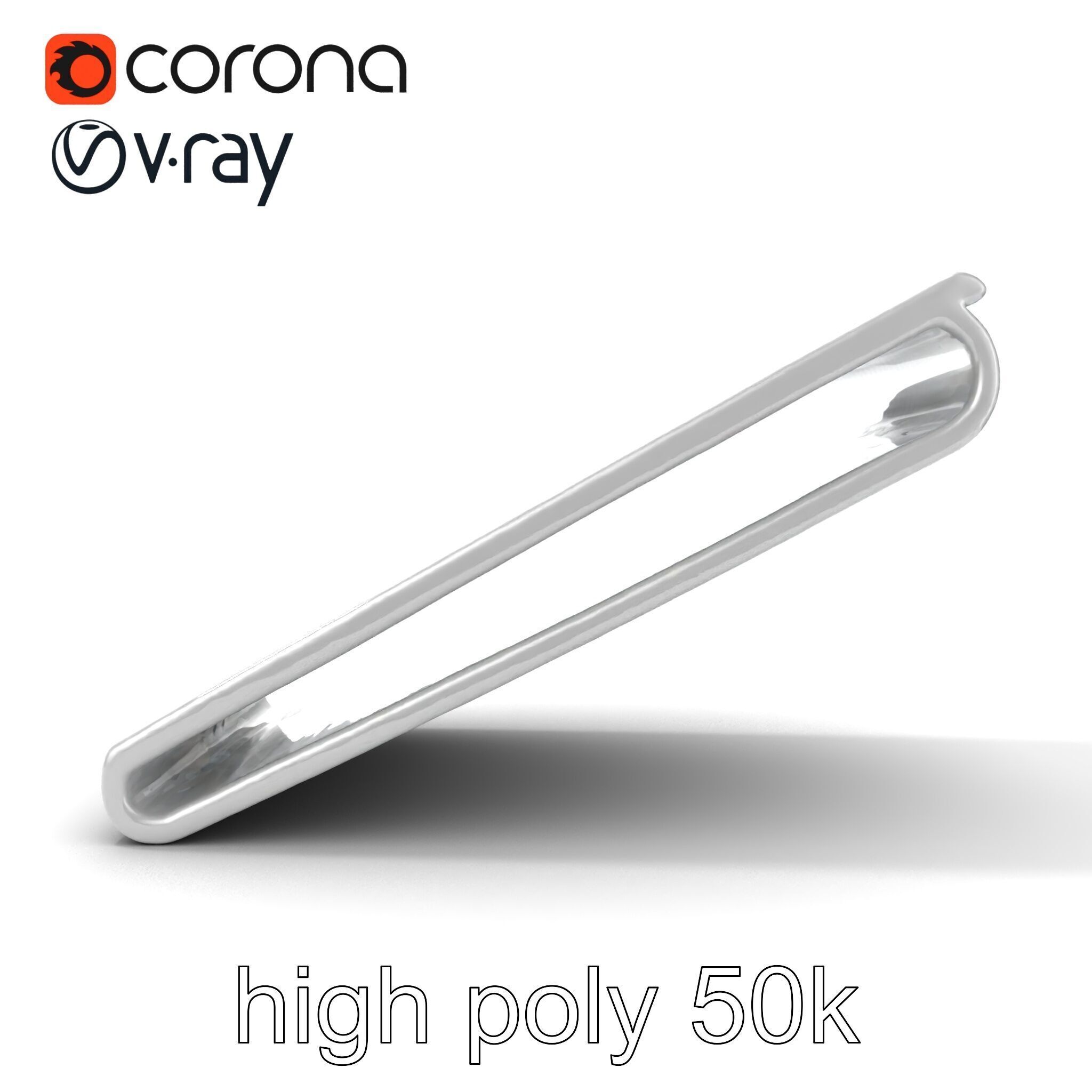 Minimalist Steel Money Clip model pack Low-poly 3D model_28