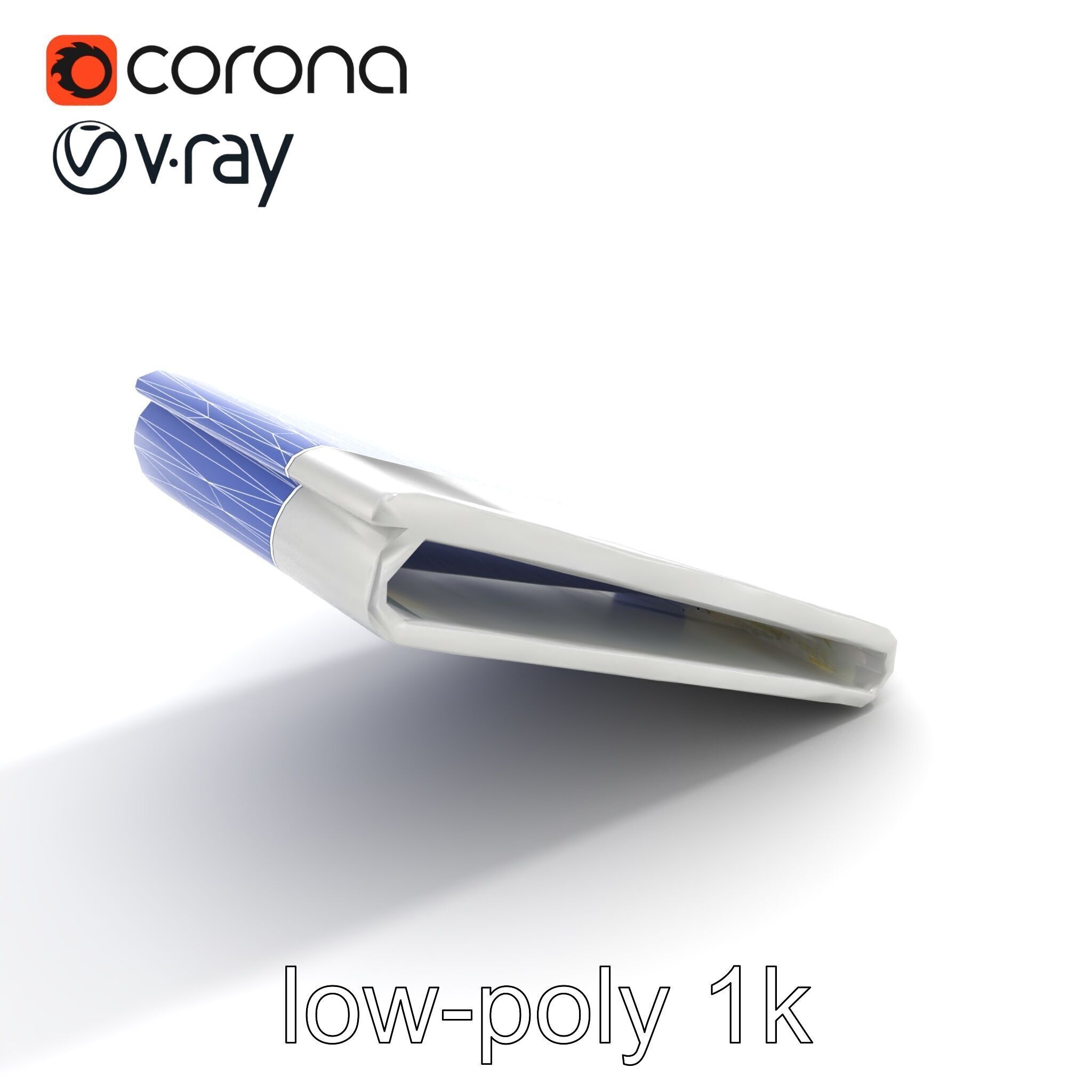 Minimalist Steel Money Clip model pack Low-poly 3D model_11