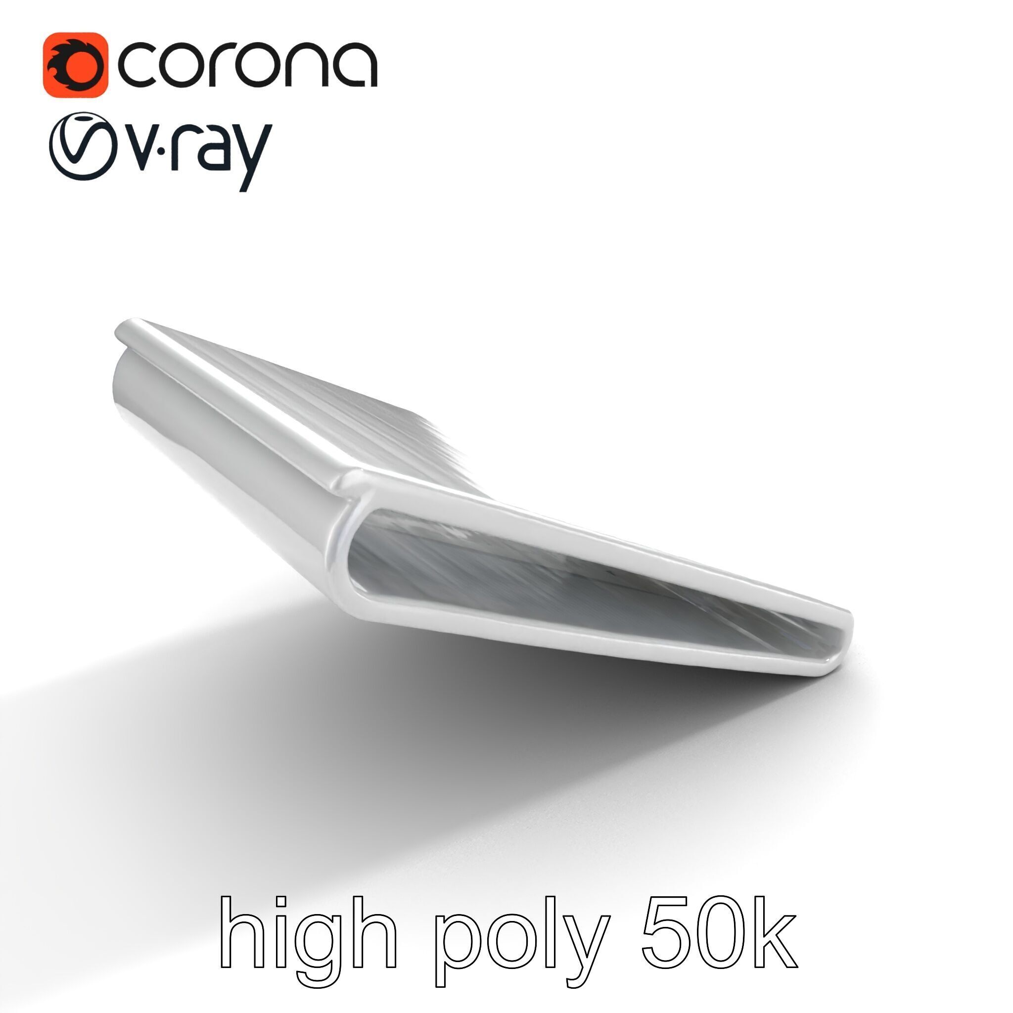 Minimalist Steel Money Clip model pack Low-poly 3D model_23