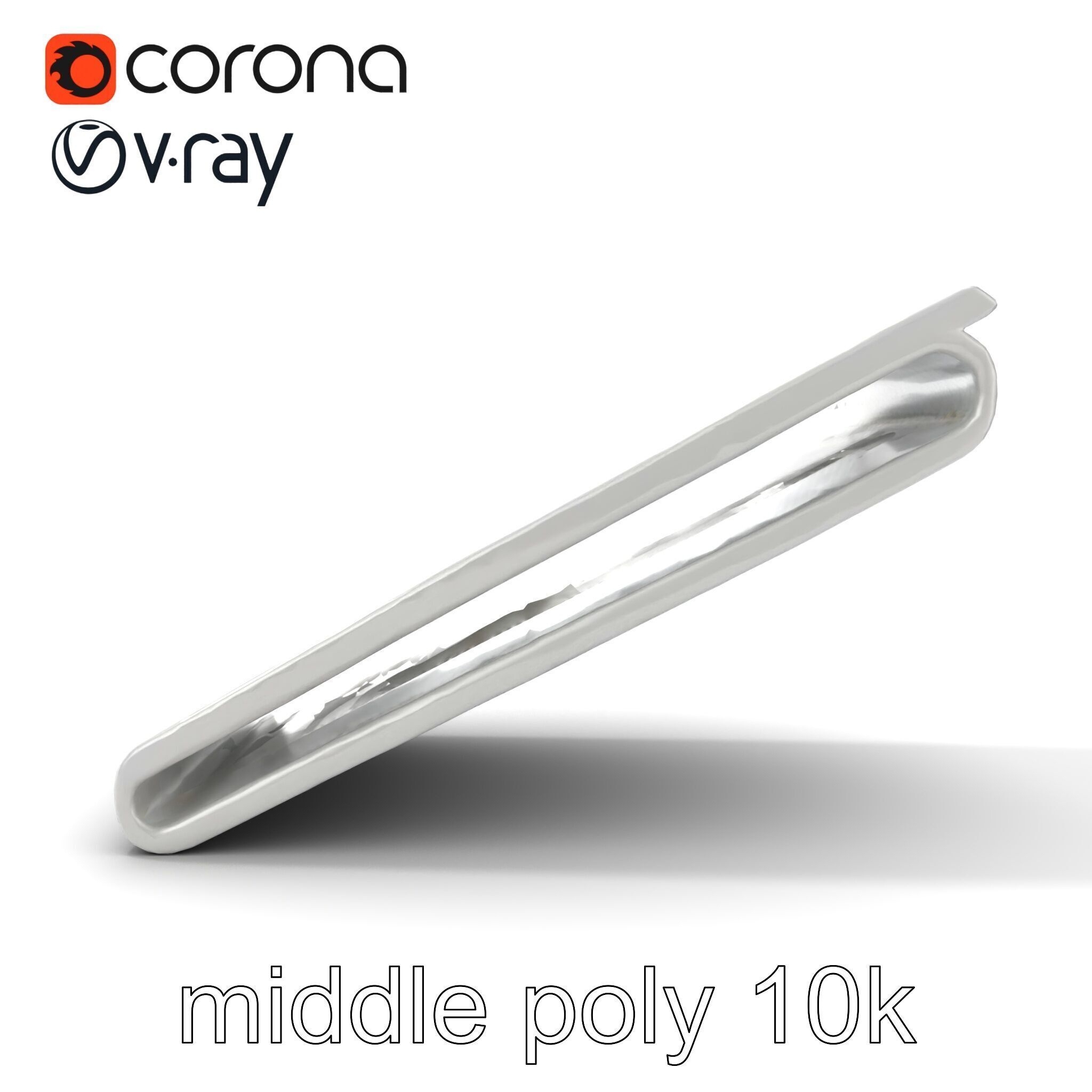 Minimalist Steel Money Clip model pack Low-poly 3D model_22