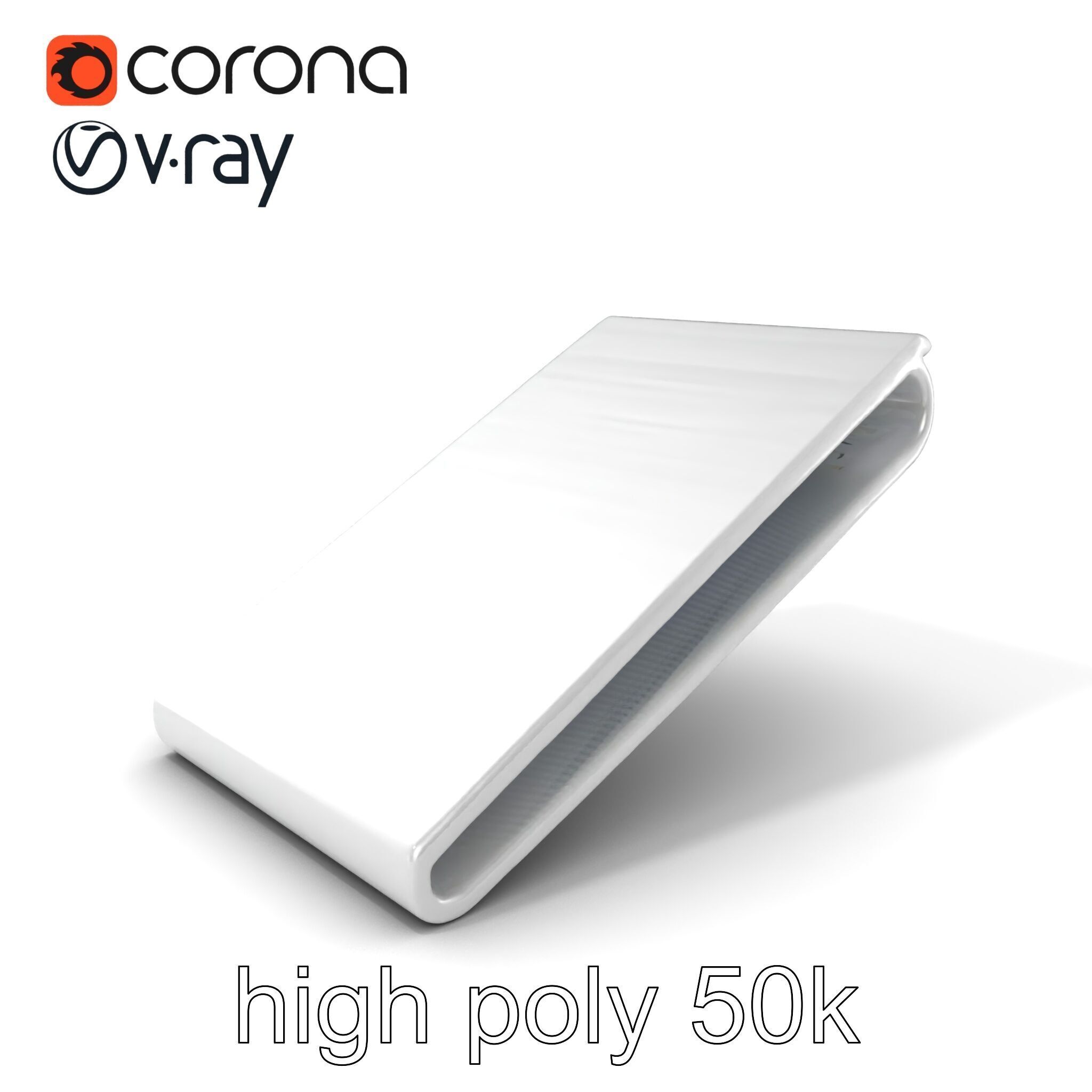 Minimalist Steel Money Clip model pack Low-poly 3D model_2