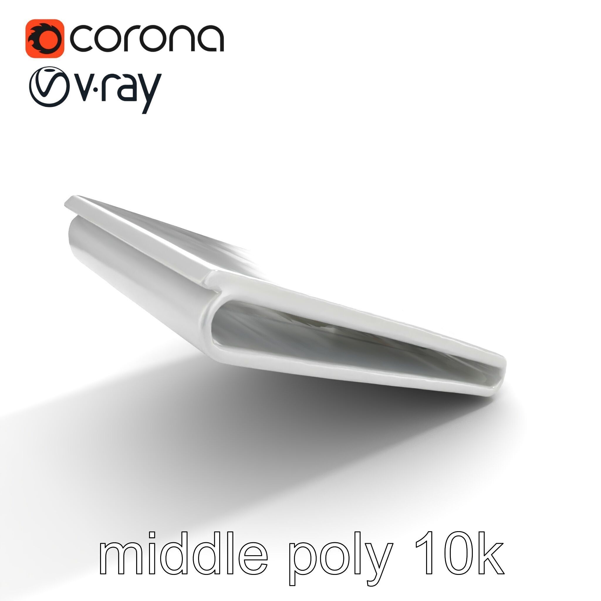 Minimalist Steel Money Clip model pack Low-poly 3D model_8