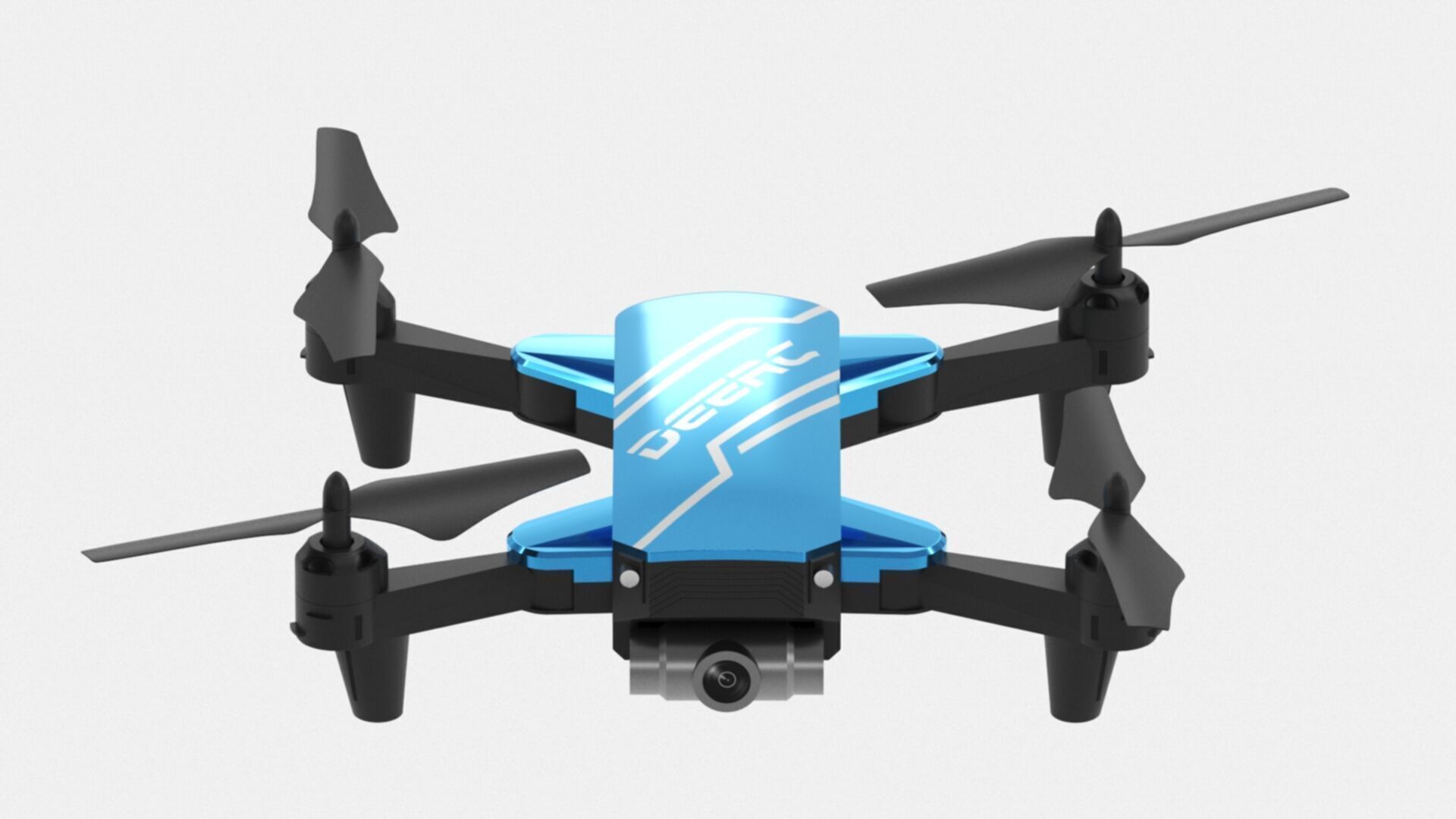 Deerc mini drone with camera 720p quadrocopter Low-poly 3D model_17