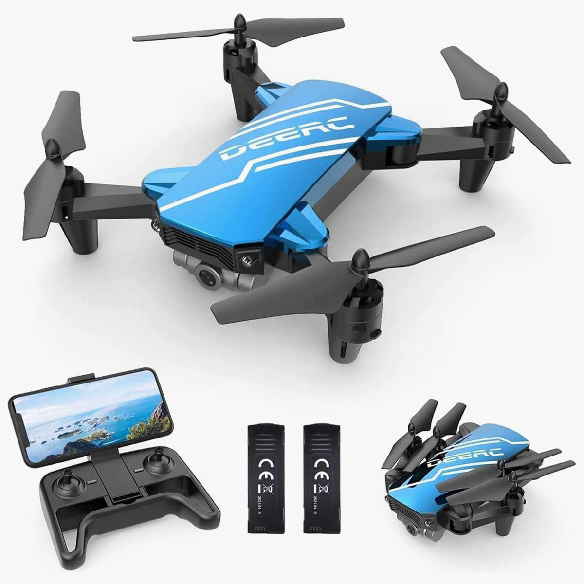 Deerc mini drone with camera 720p quadrocopter Low-poly 3D model_0