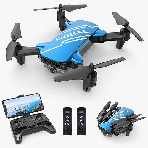 Deerc mini drone with camera 720p quadrocopter Low-poly 3D model