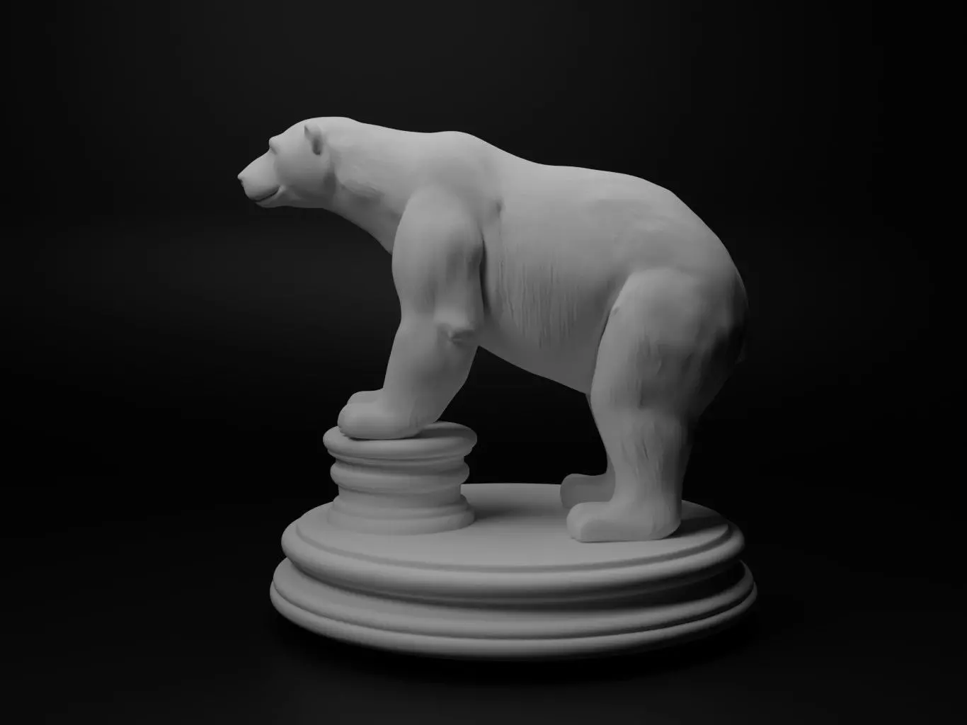 polar bear Animal Chess 3D print model_0