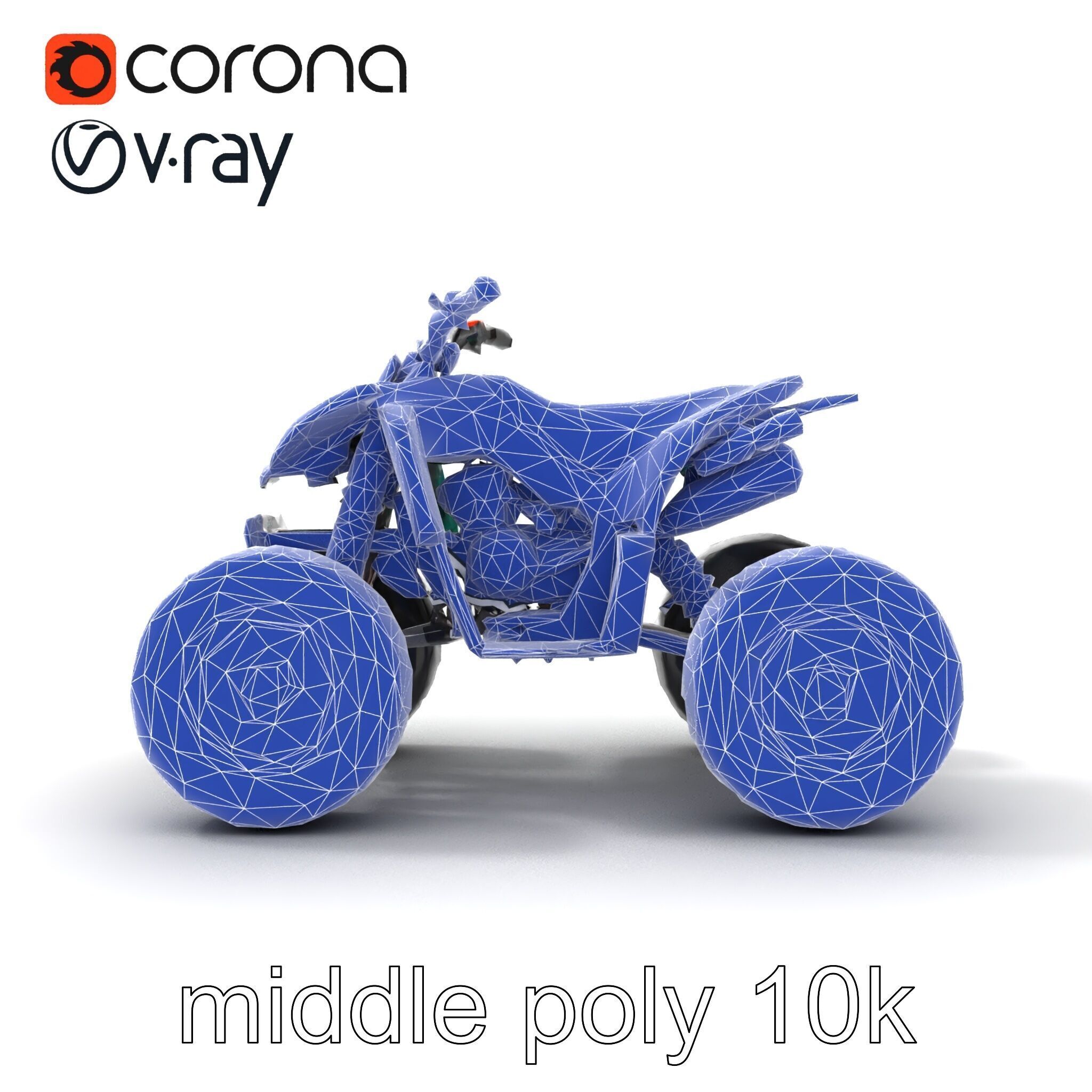 Forest Green Quad Bike with Aerodynamic Frame model pack Low-poly 3D model_31