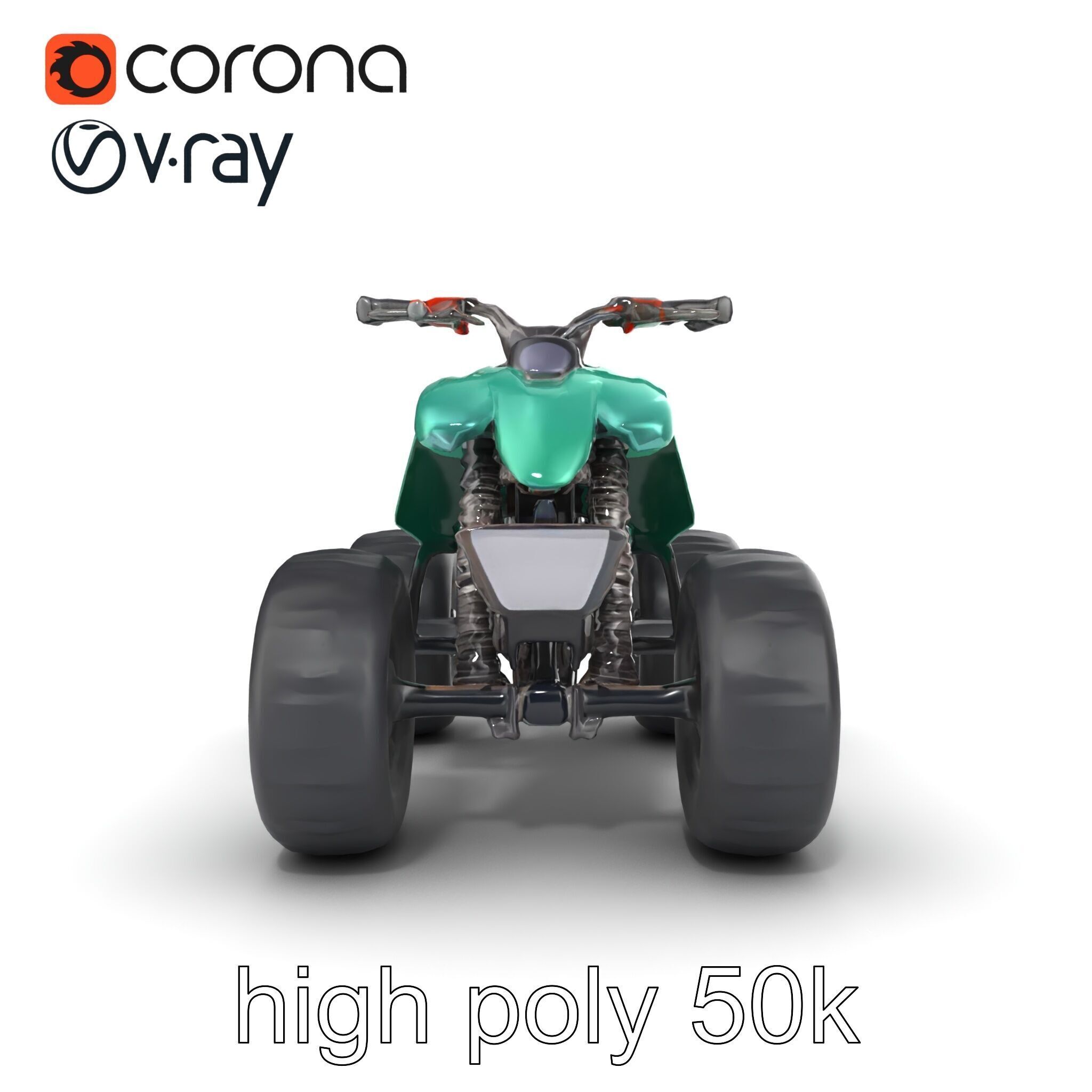 Forest Green Quad Bike with Aerodynamic Frame model pack Low-poly 3D model_21