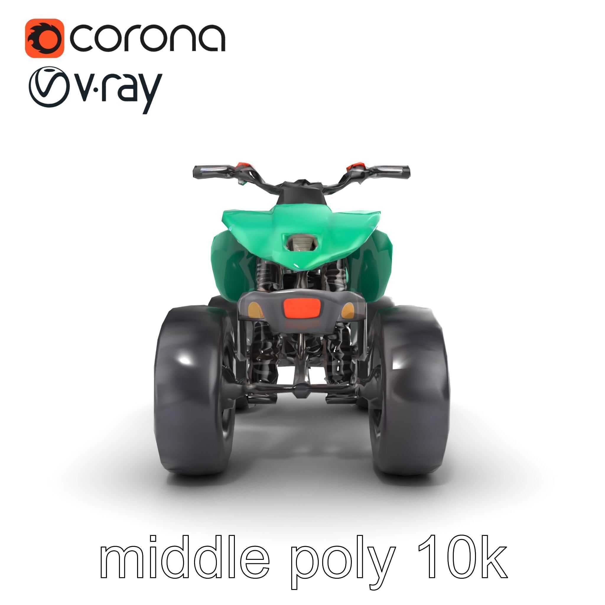 Forest Green Quad Bike with Aerodynamic Frame model pack Low-poly 3D model_24