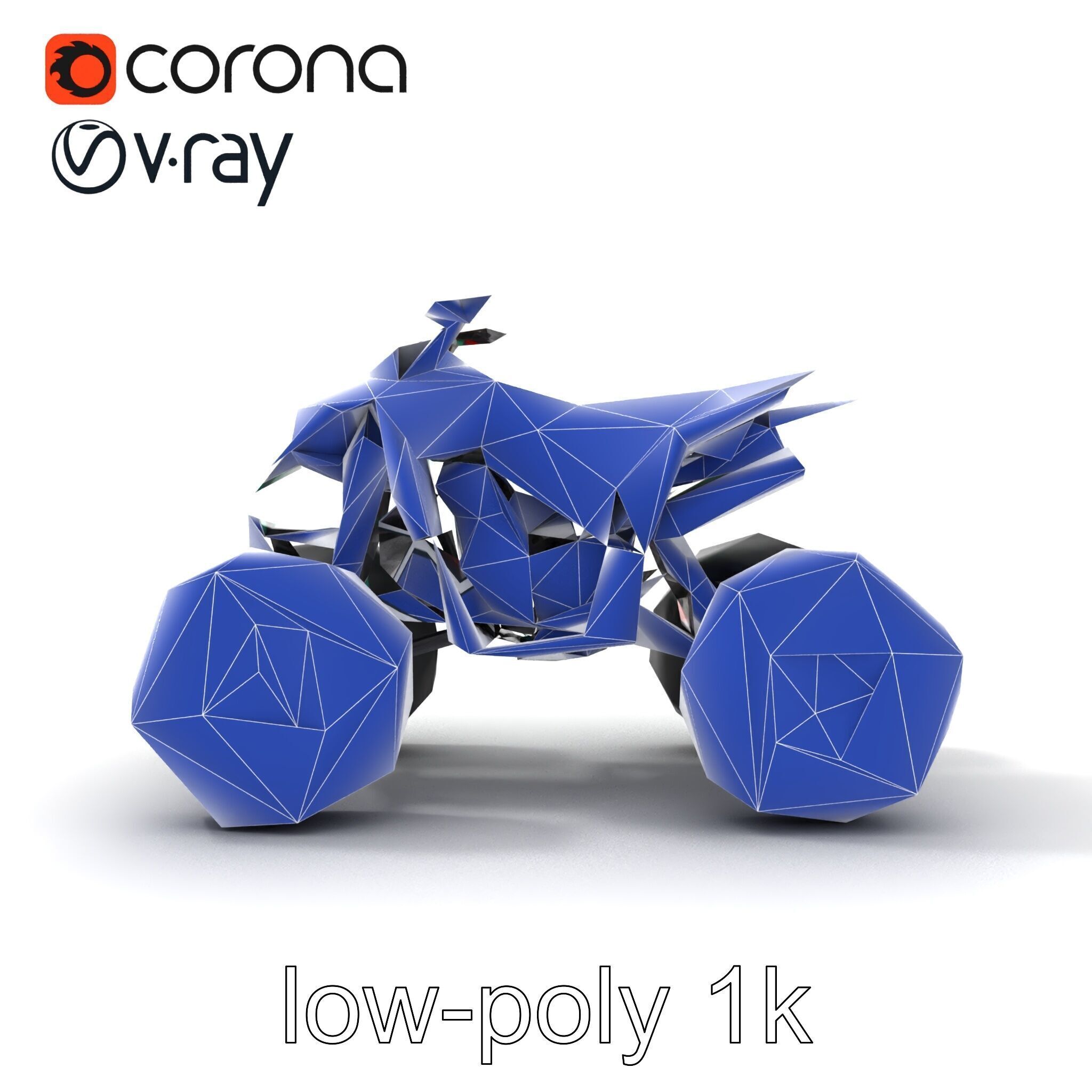 Forest Green Quad Bike with Aerodynamic Frame model pack Low-poly 3D model_29