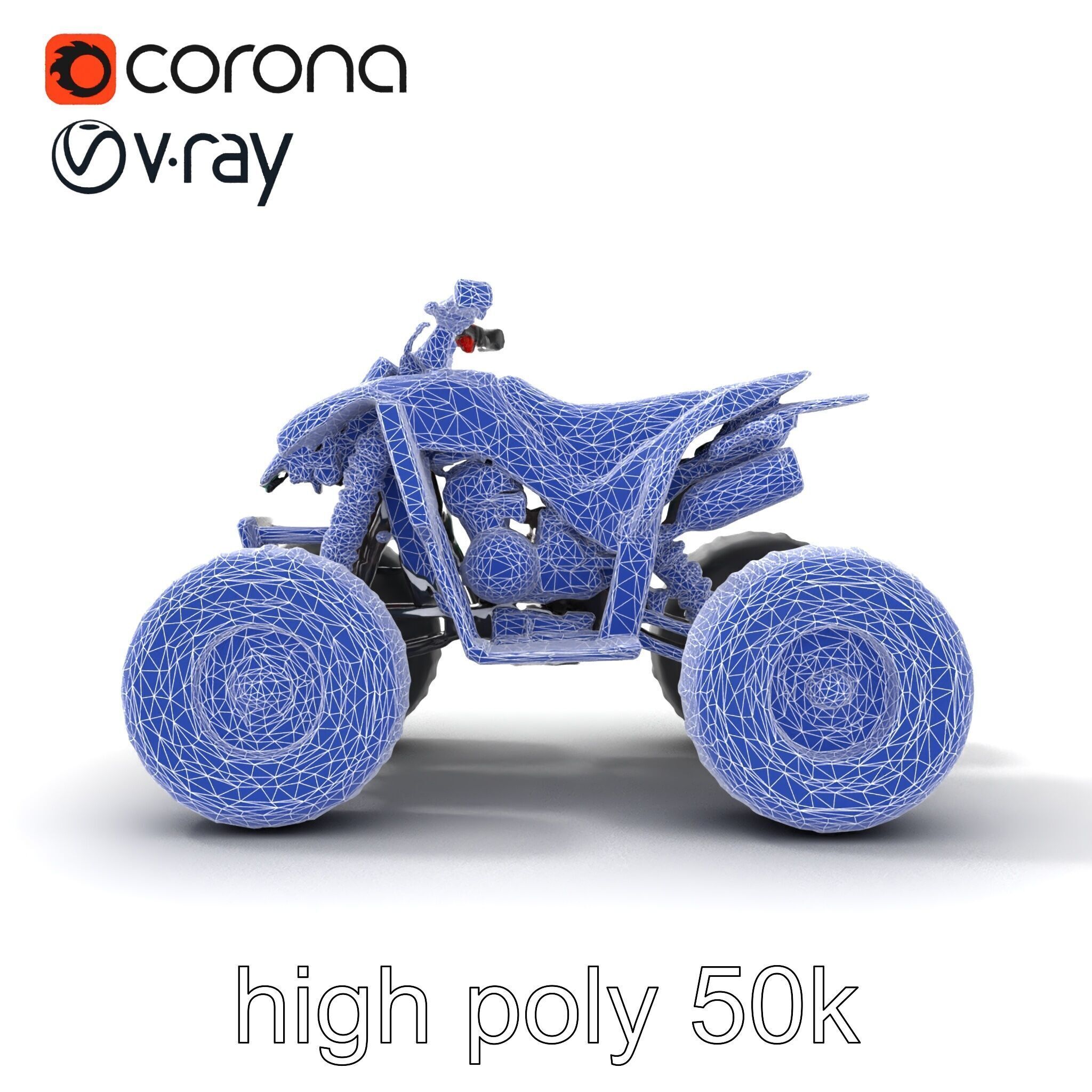 Forest Green Quad Bike with Aerodynamic Frame model pack Low-poly 3D model_26