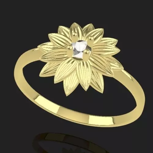 sunflower ring Free 3D print model