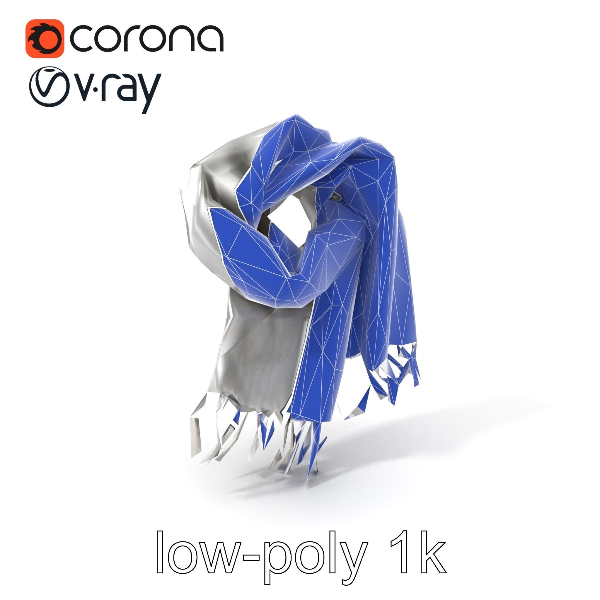 Luxurious Grey Cashmere Scarf model pack Texture_7