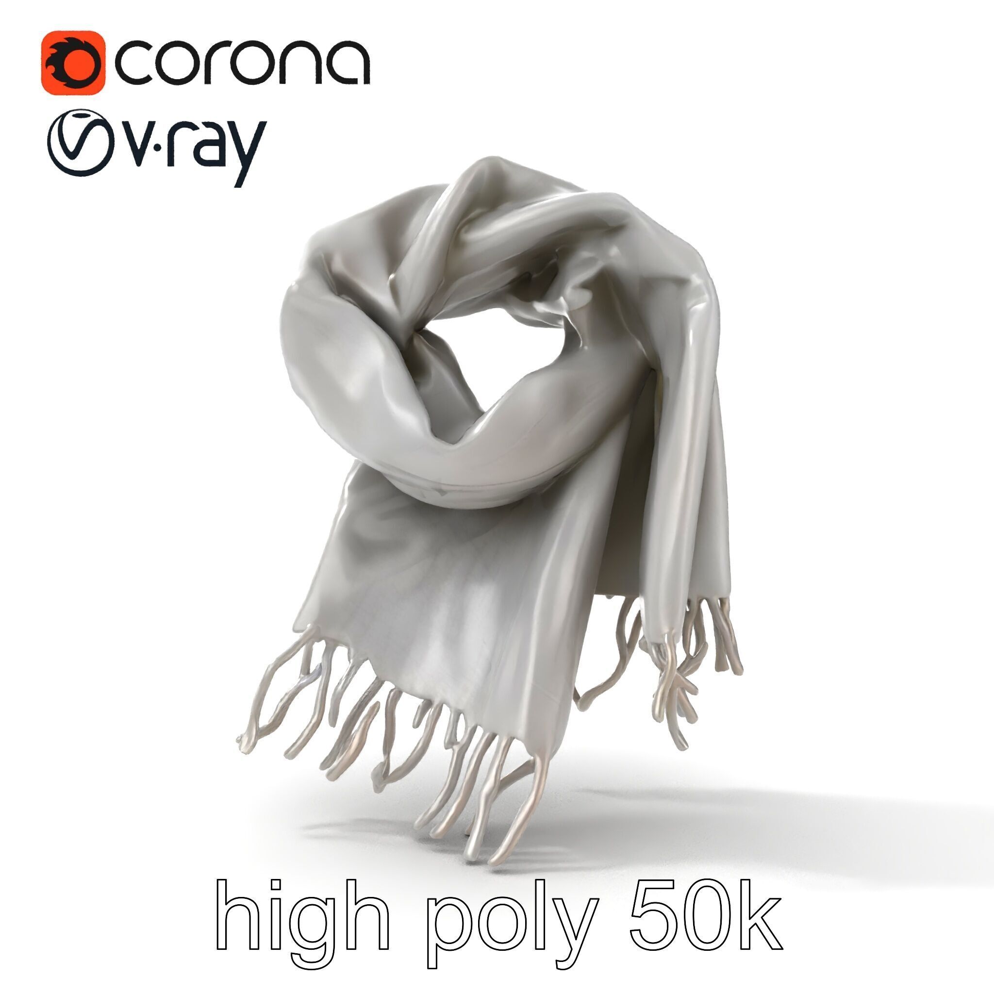 Luxurious Grey Cashmere Scarf model pack Texture_24