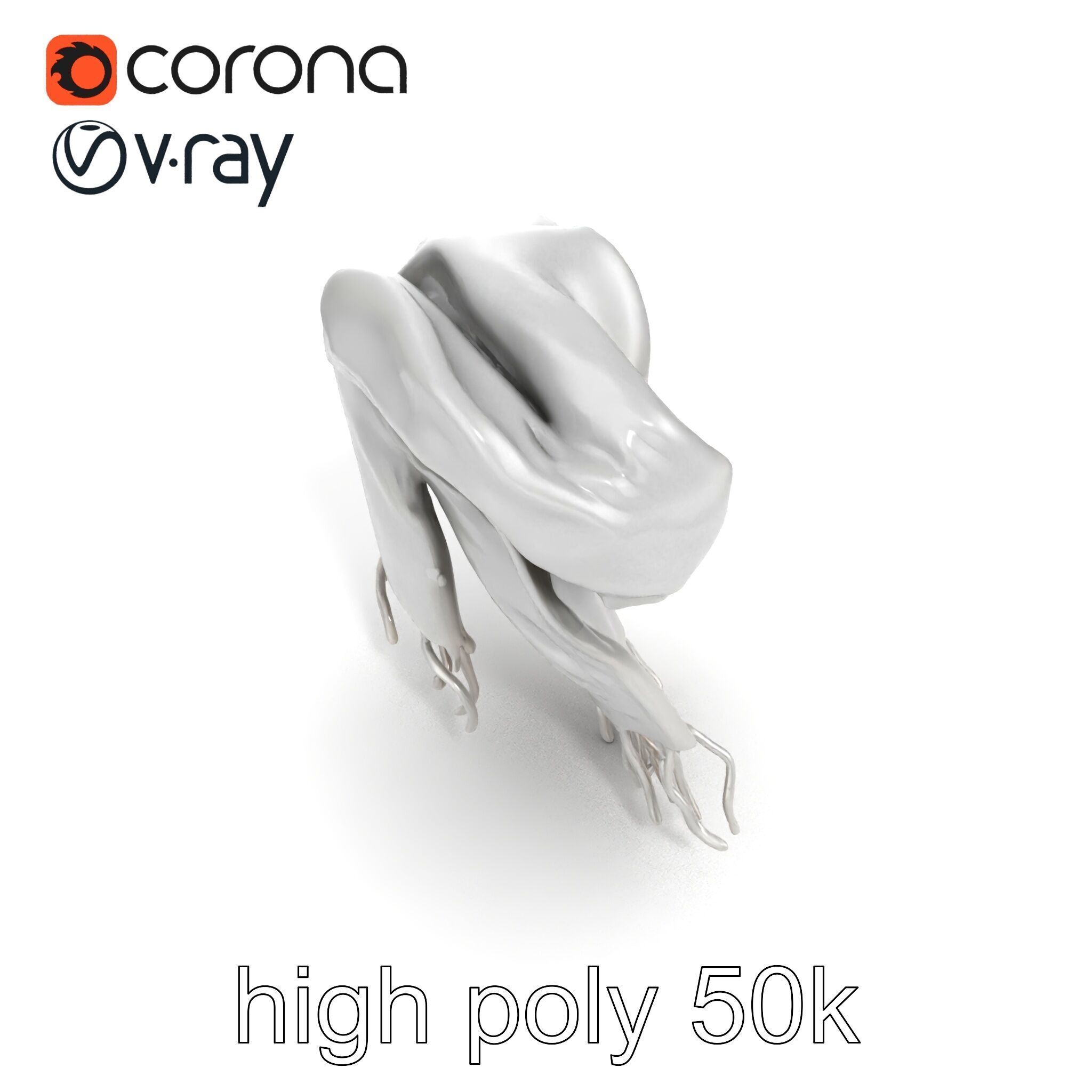 Luxurious Grey Cashmere Scarf model pack Texture_22