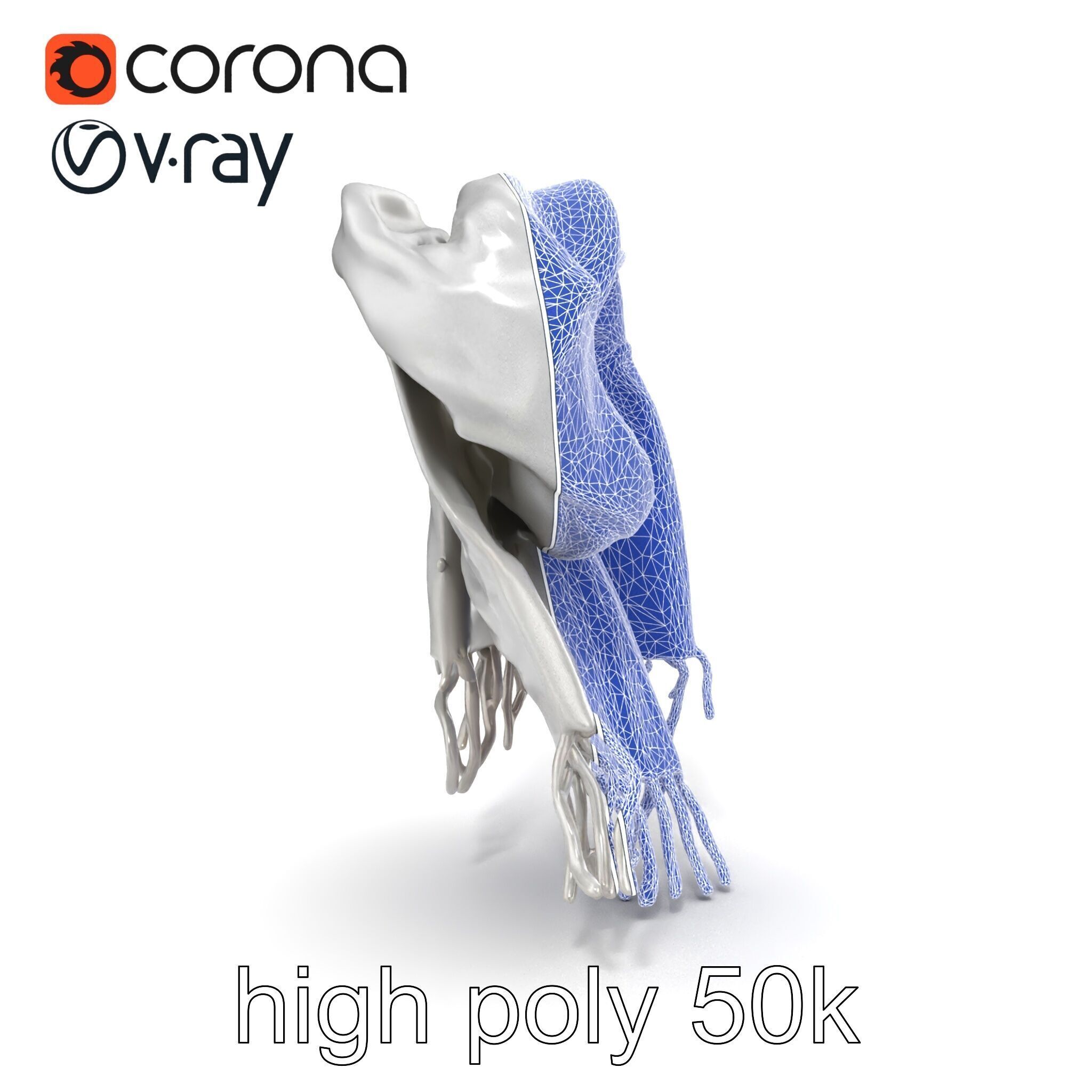 Luxurious Grey Cashmere Scarf model pack Texture_30