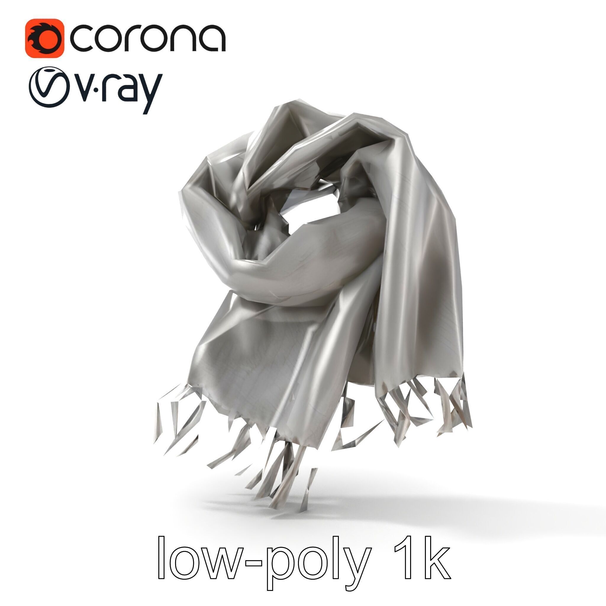 Luxurious Grey Cashmere Scarf model pack Texture_19