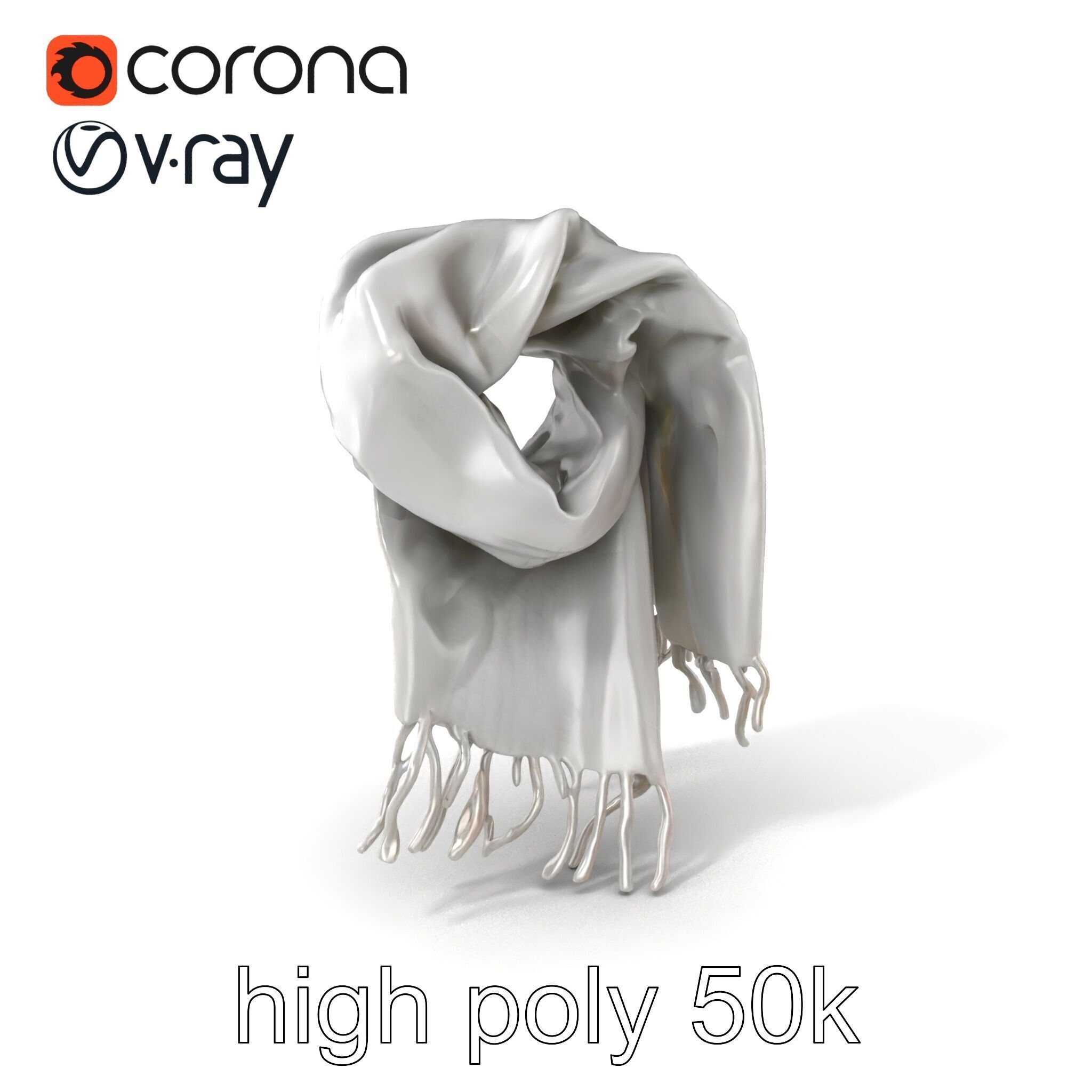 Luxurious Grey Cashmere Scarf model pack Texture_2