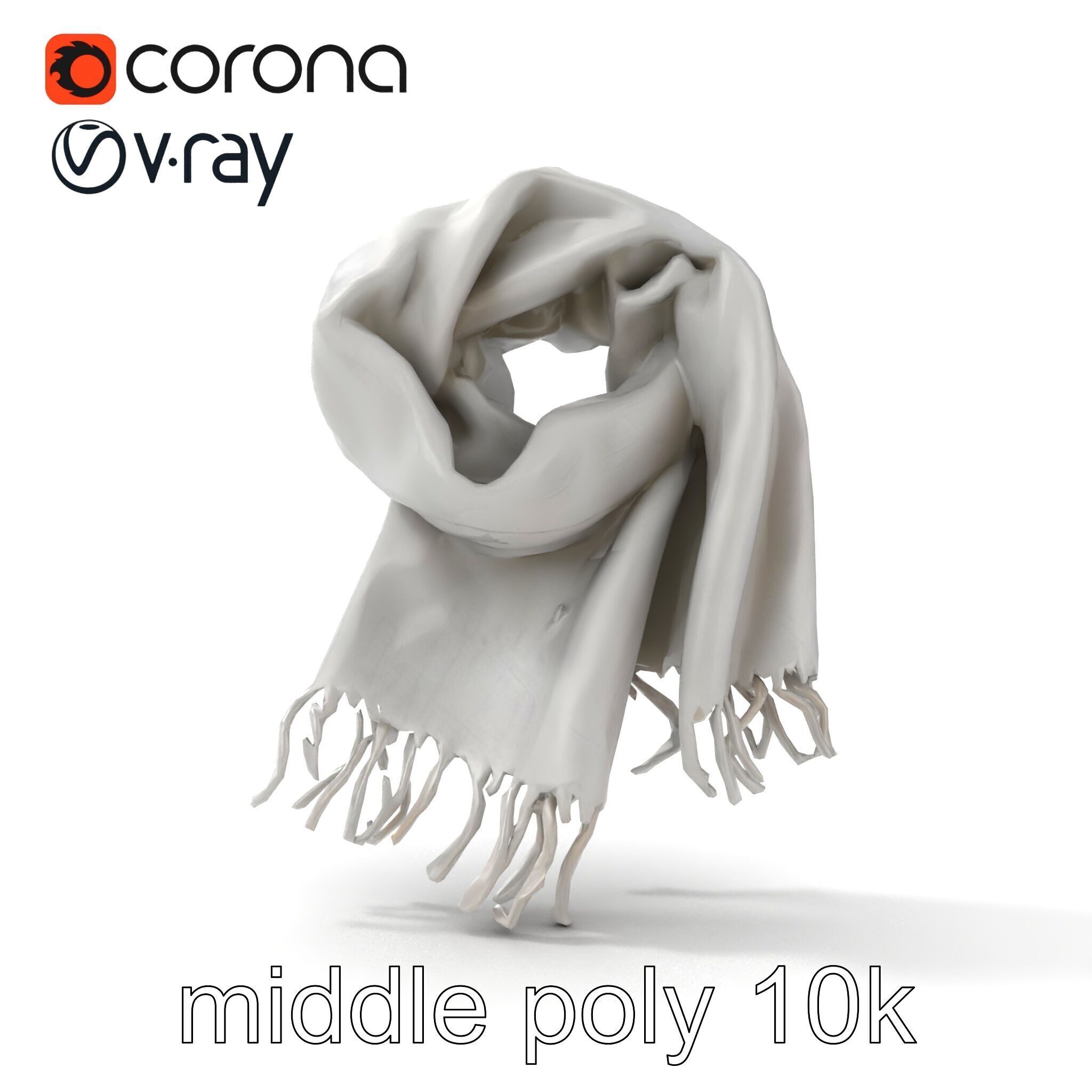 Luxurious Grey Cashmere Scarf model pack Texture_17