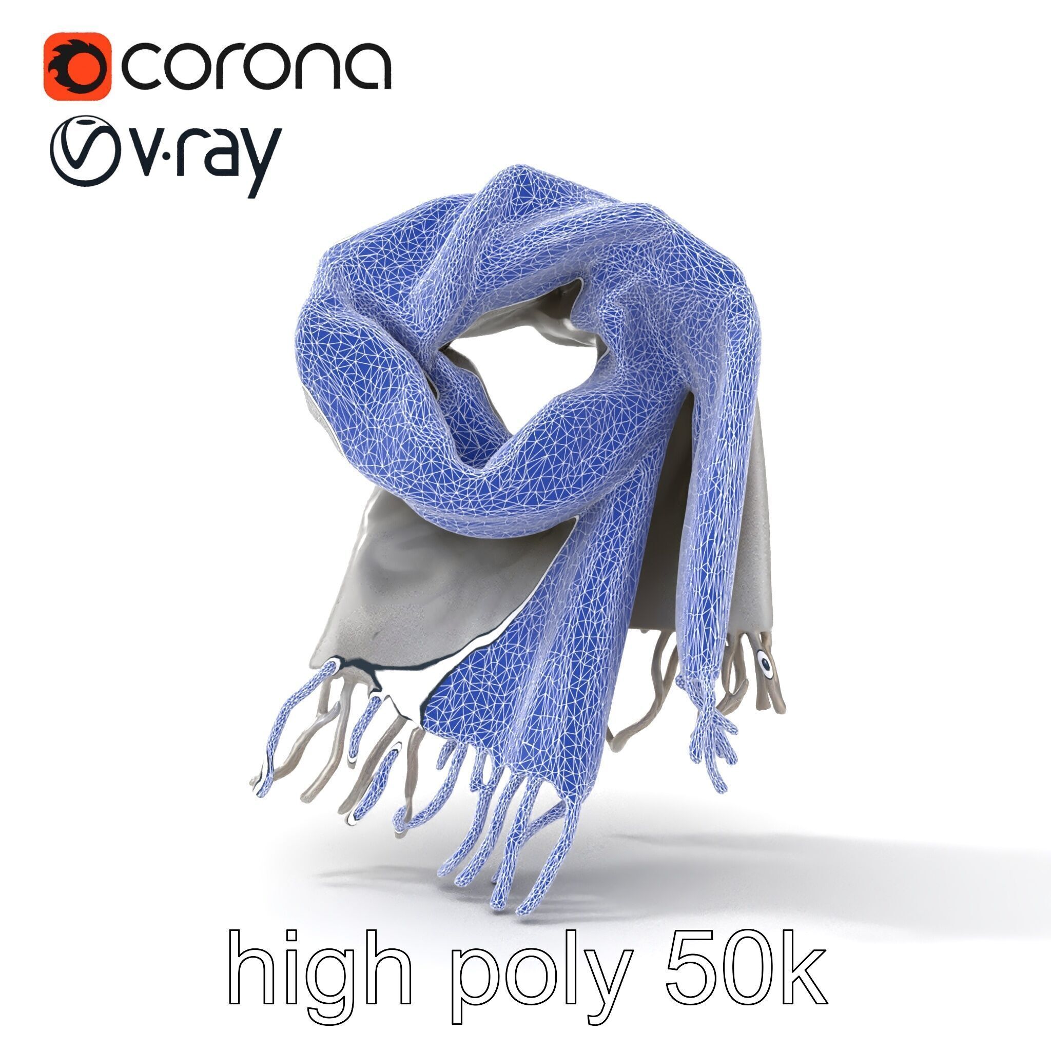 Luxurious Grey Cashmere Scarf model pack Texture_26