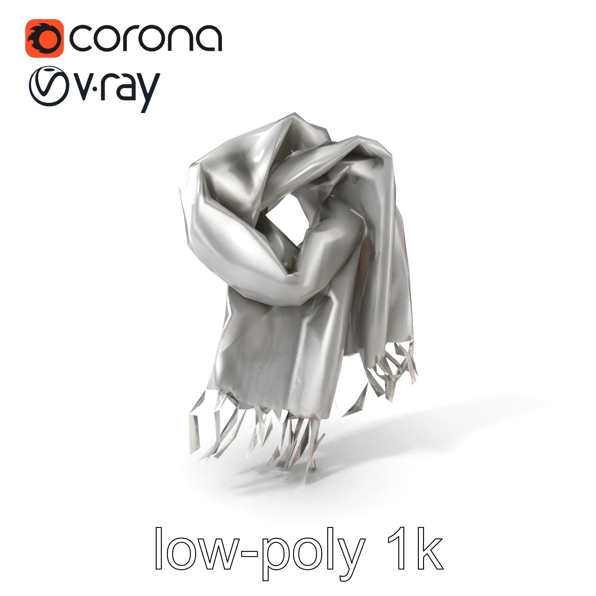 Luxurious Grey Cashmere Scarf model pack Texture_5