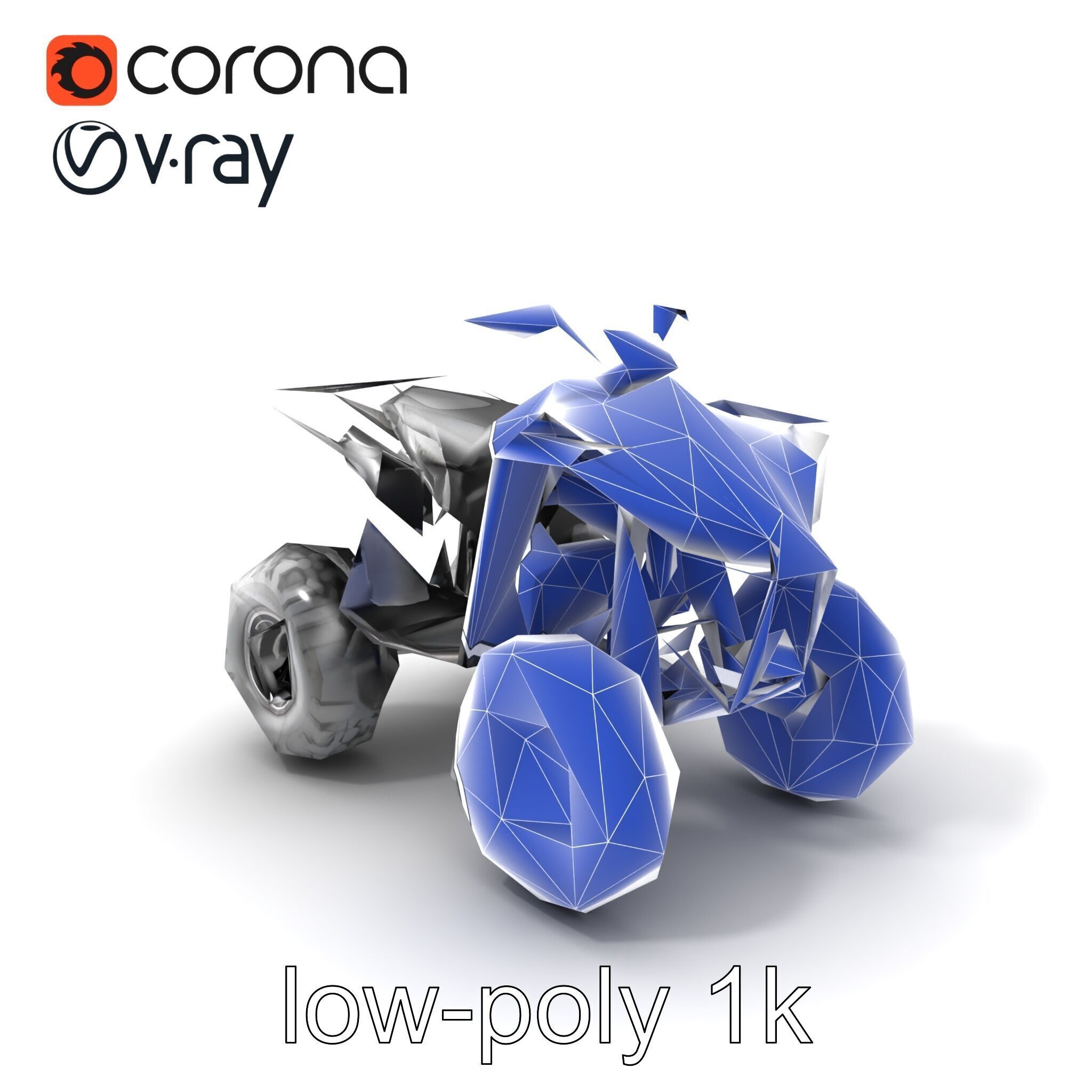 Sleek Quad ATV OffRoad Vehicle model pack Low-poly 3D model_7