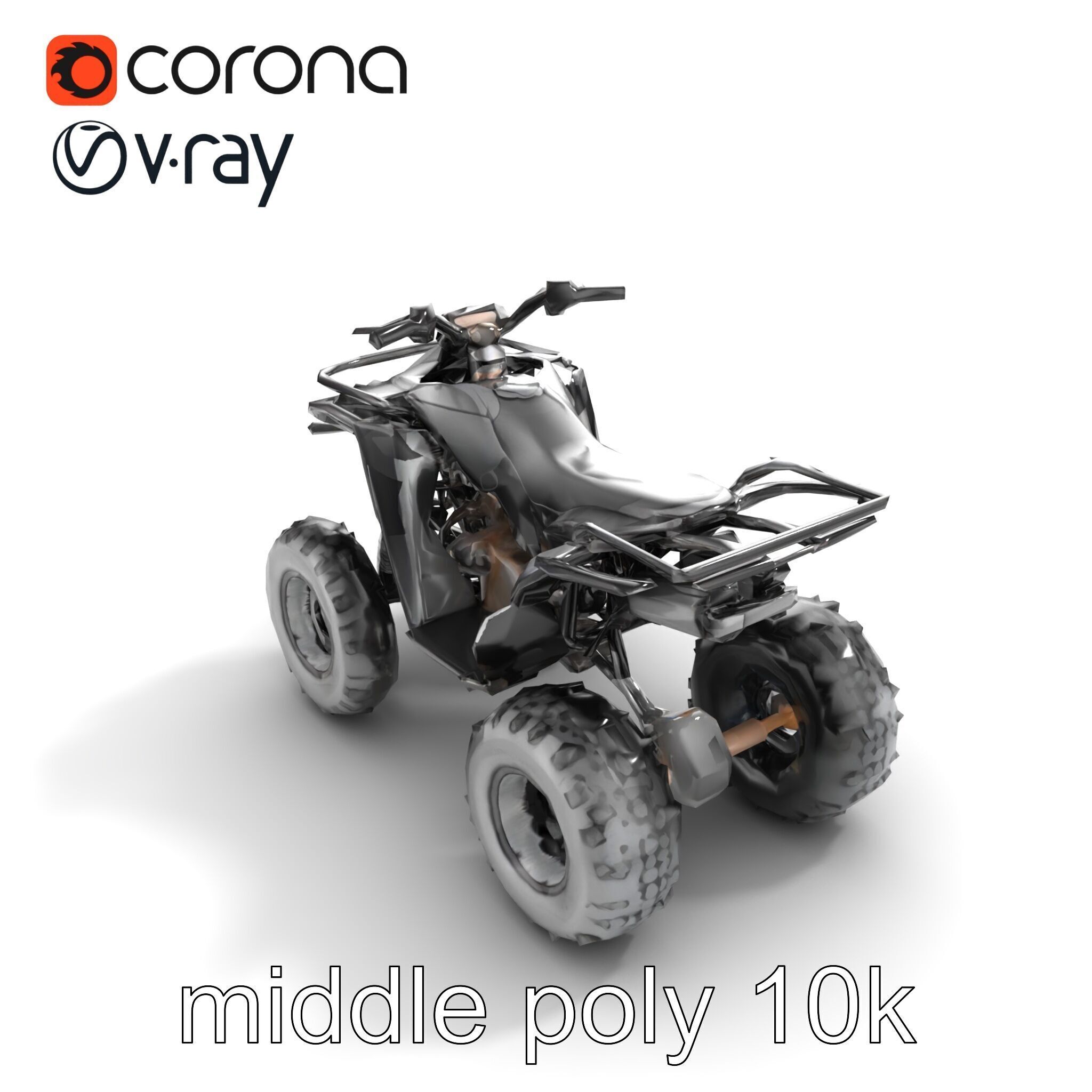 Sleek Quad ATV OffRoad Vehicle model pack Low-poly 3D model_8