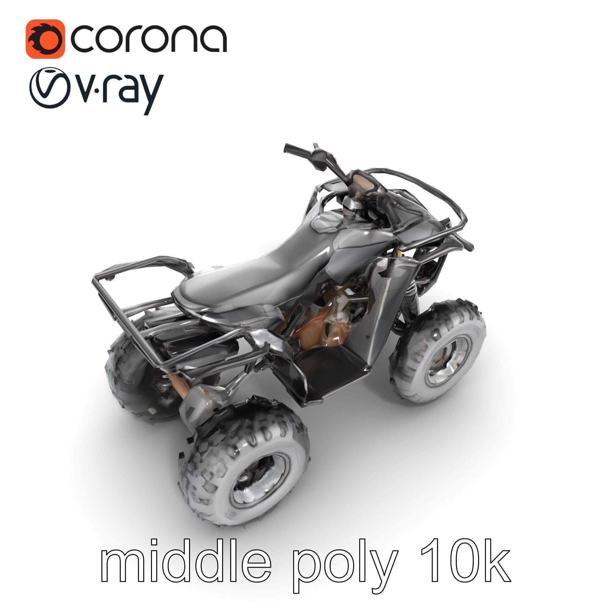 Sleek Quad ATV OffRoad Vehicle model pack Low-poly 3D model_23