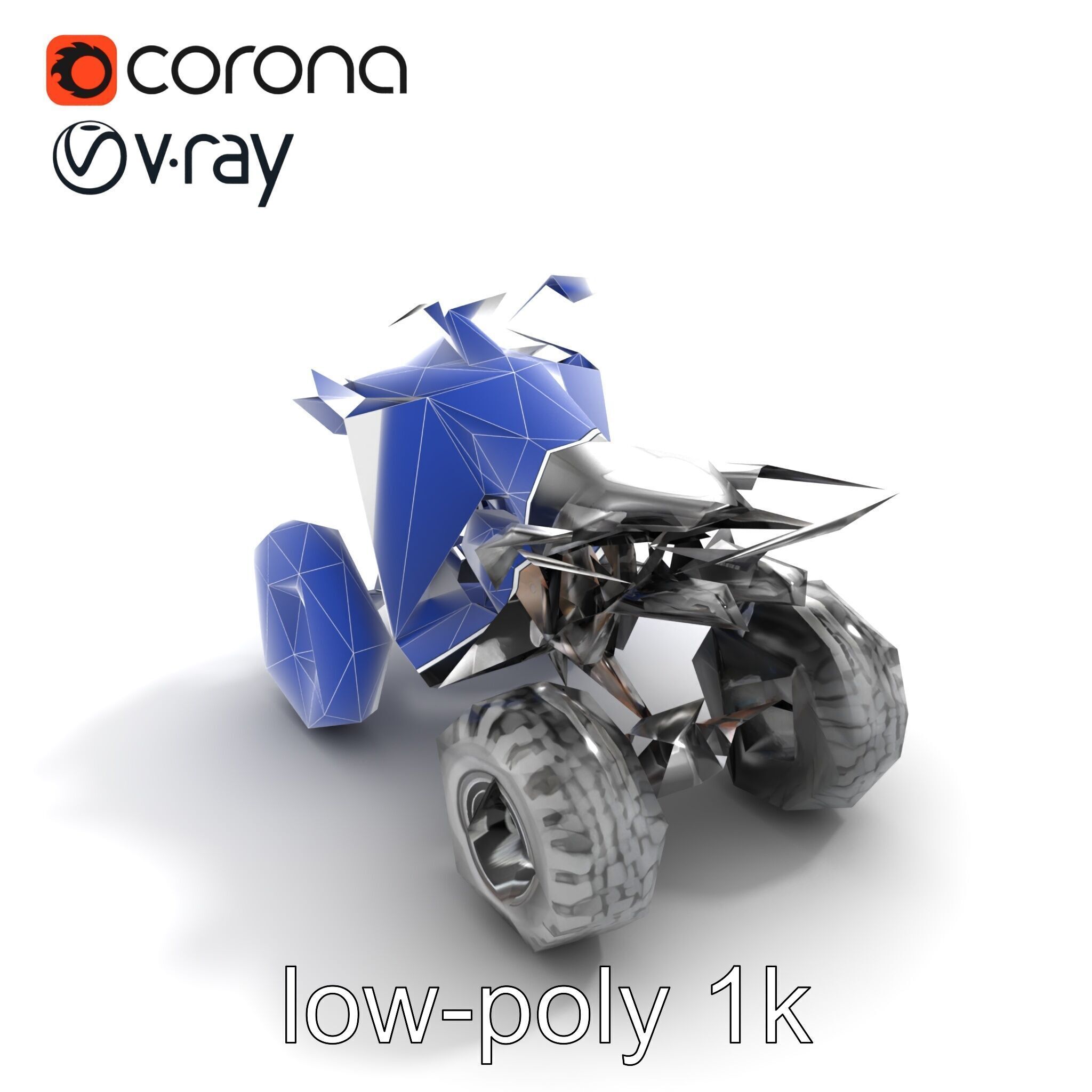 Sleek Quad ATV OffRoad Vehicle model pack Low-poly 3D model_12