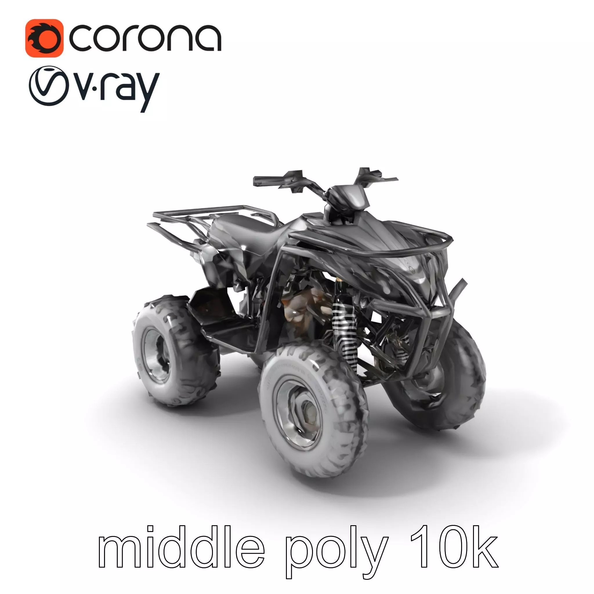 Sleek Quad ATV OffRoad Vehicle model pack Low-poly 3D model_0