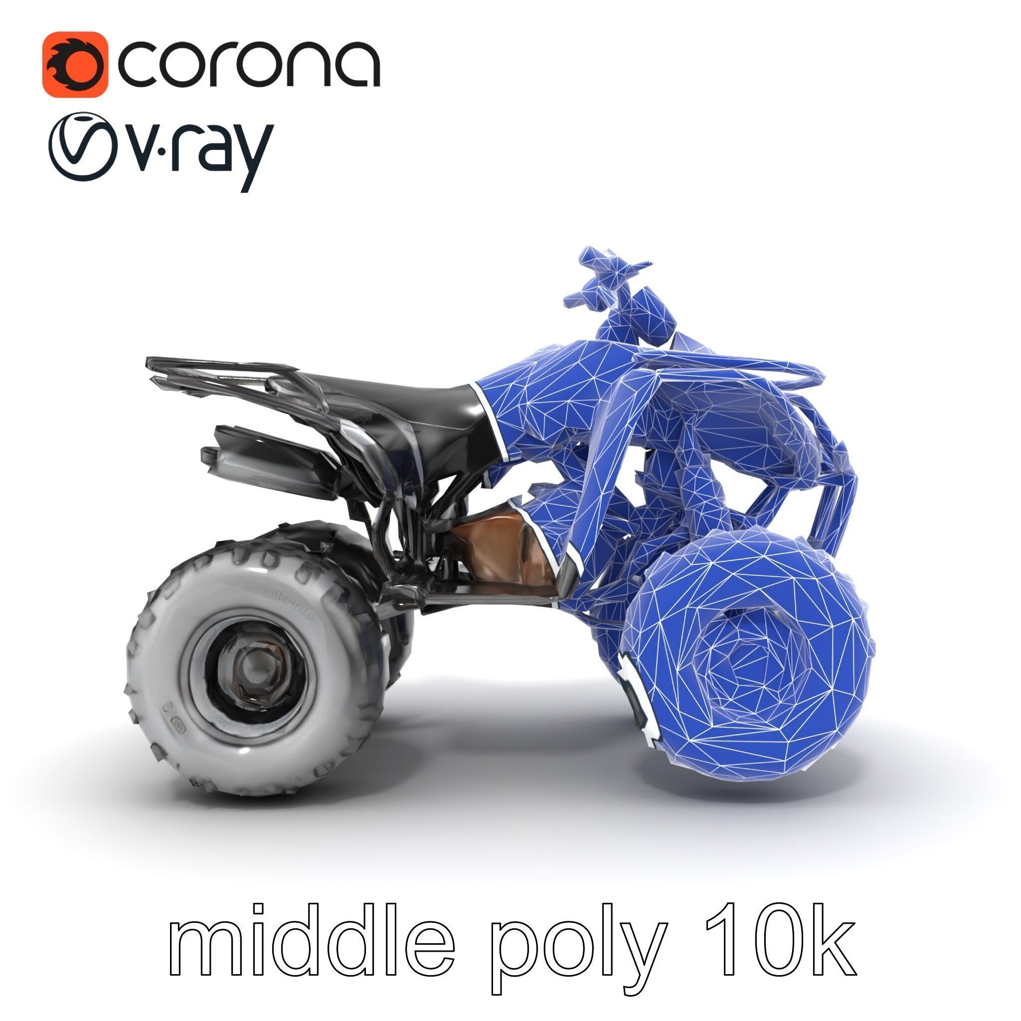 Sleek Quad ATV OffRoad Vehicle model pack Low-poly 3D model_22