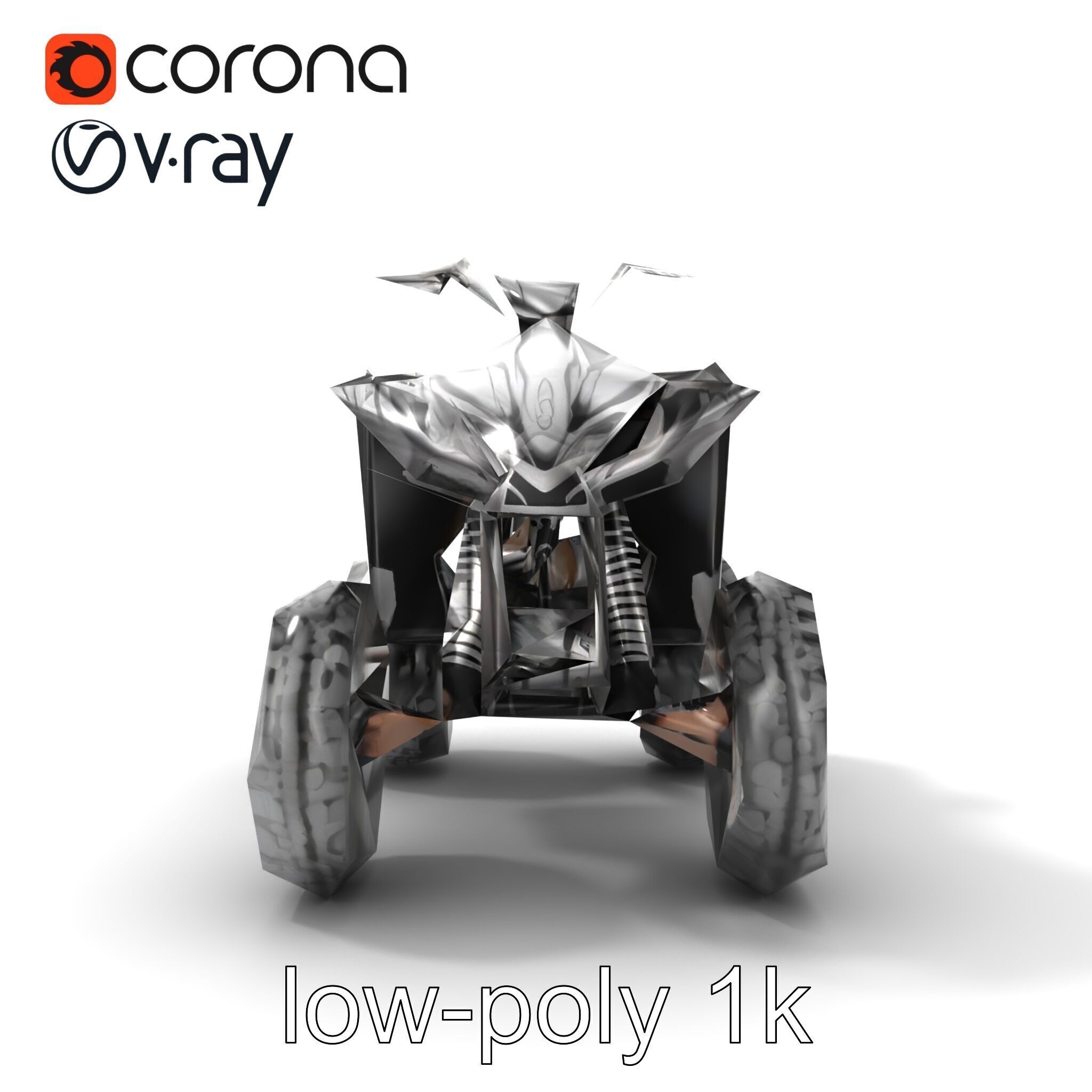Sleek Quad ATV OffRoad Vehicle model pack Low-poly 3D model_30