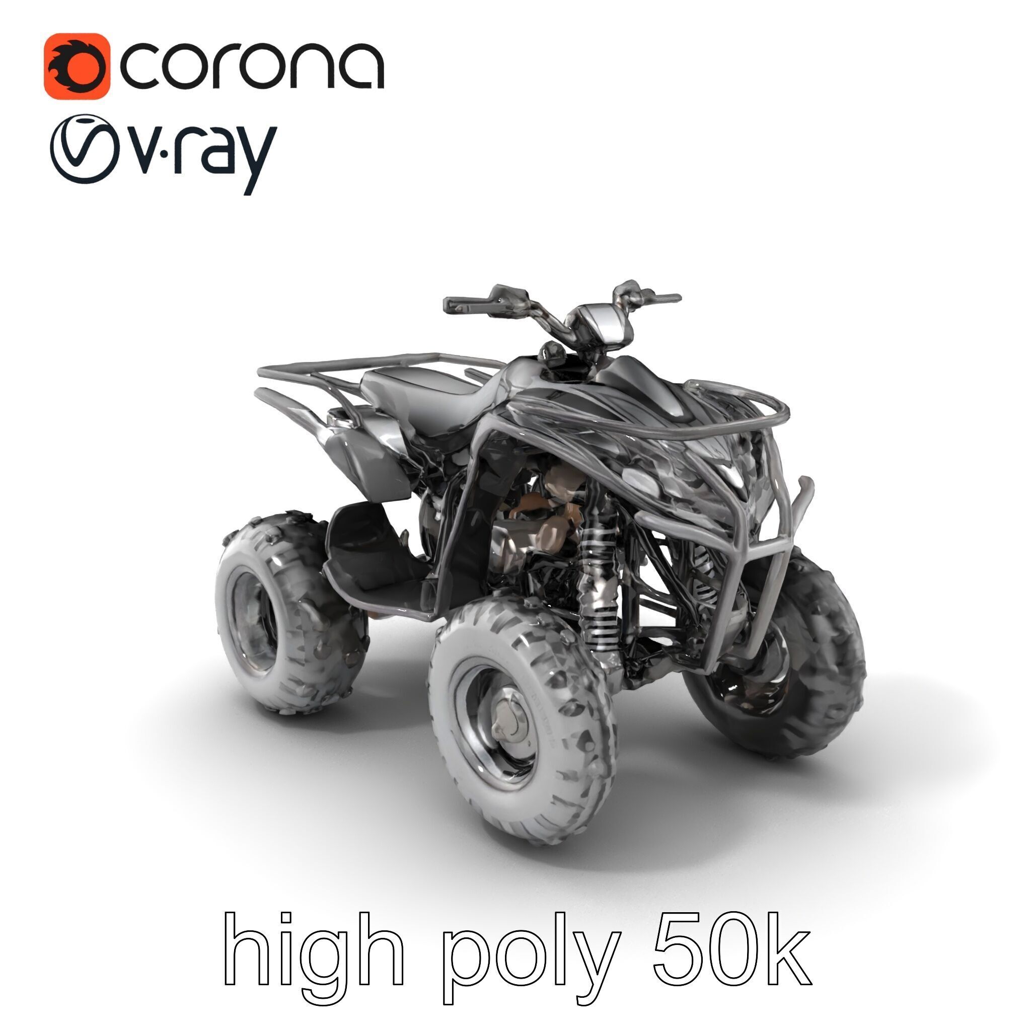 Sleek Quad ATV OffRoad Vehicle model pack Low-poly 3D model_2