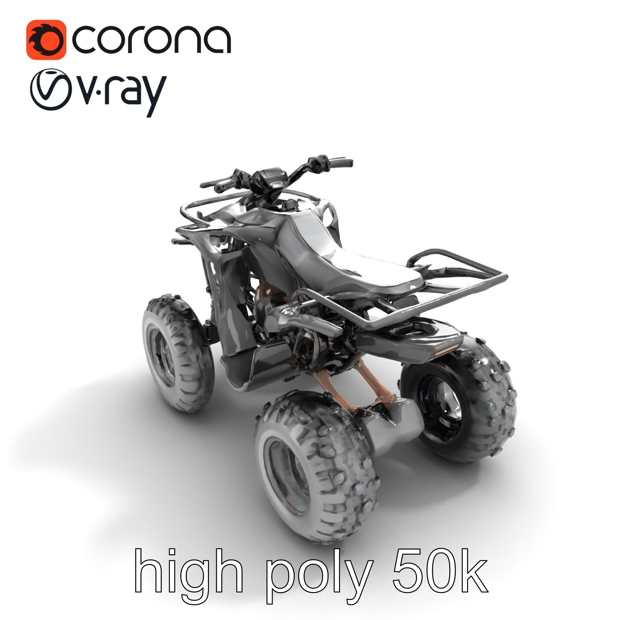 Sleek Quad ATV OffRoad Vehicle model pack Low-poly 3D model_29