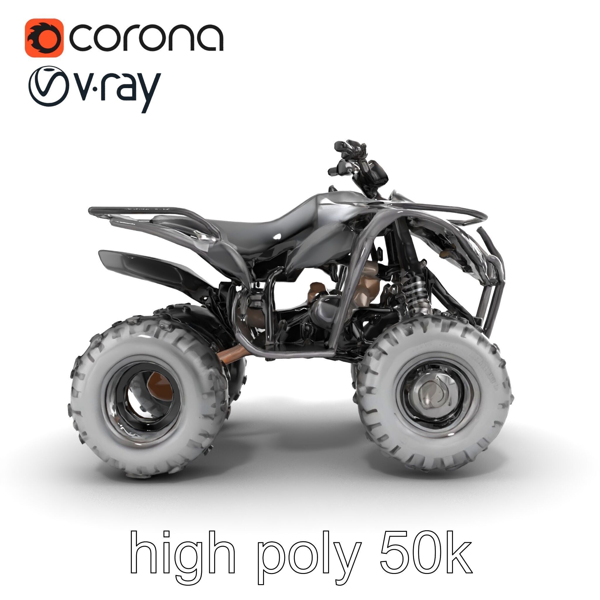 Sleek Quad ATV OffRoad Vehicle model pack Low-poly 3D model_31