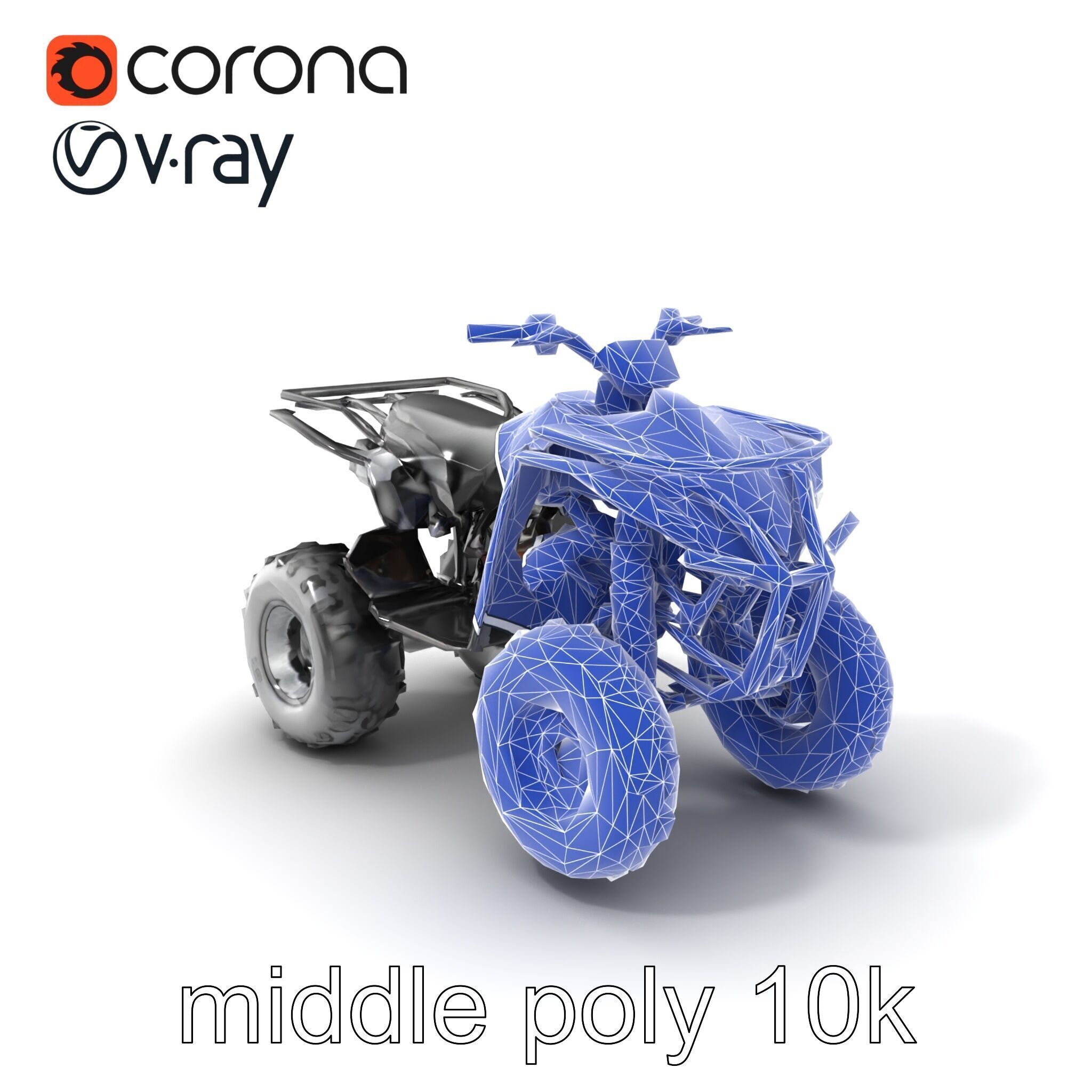 Sleek Quad ATV OffRoad Vehicle model pack Low-poly 3D model_6