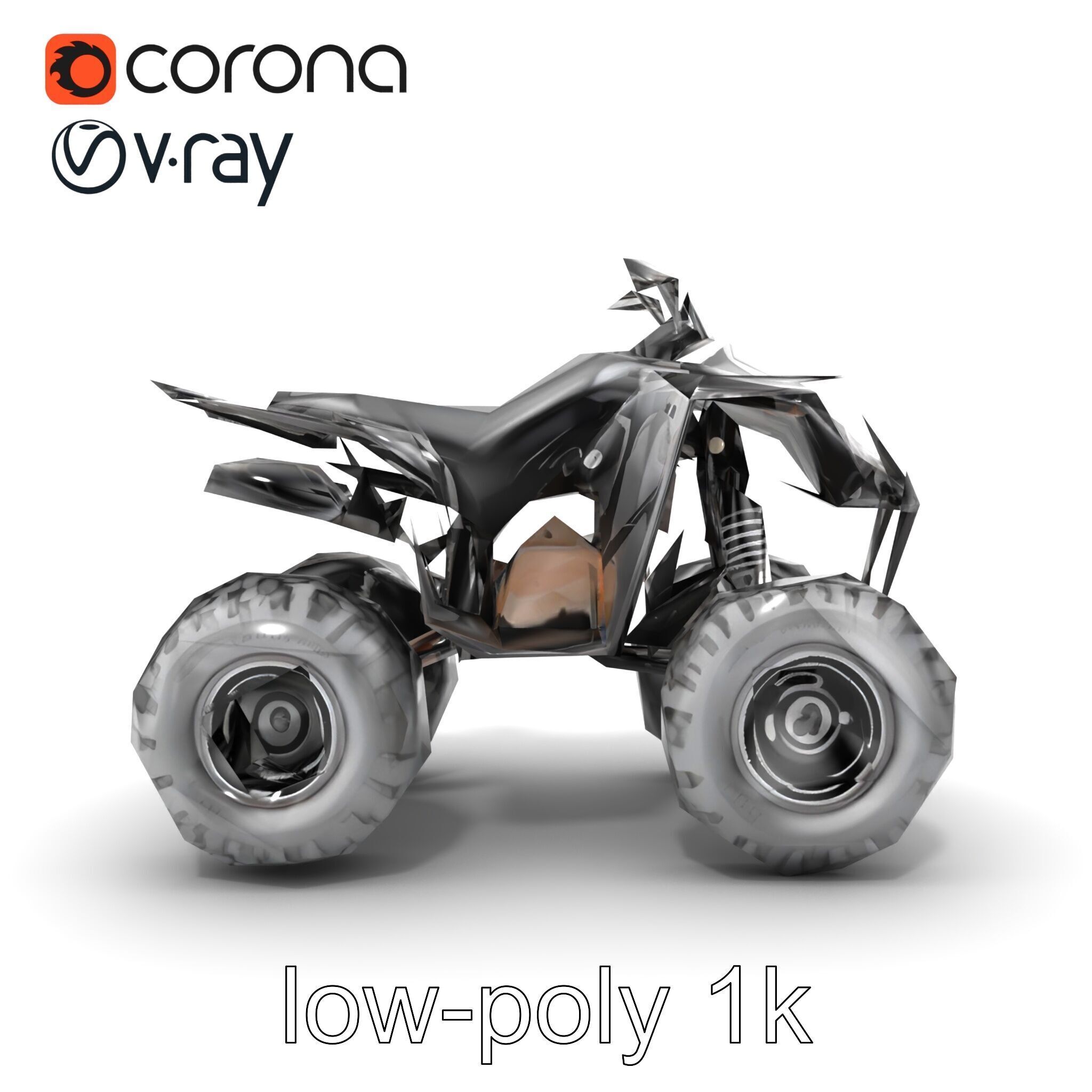 Sleek Quad ATV OffRoad Vehicle model pack Low-poly 3D model_25