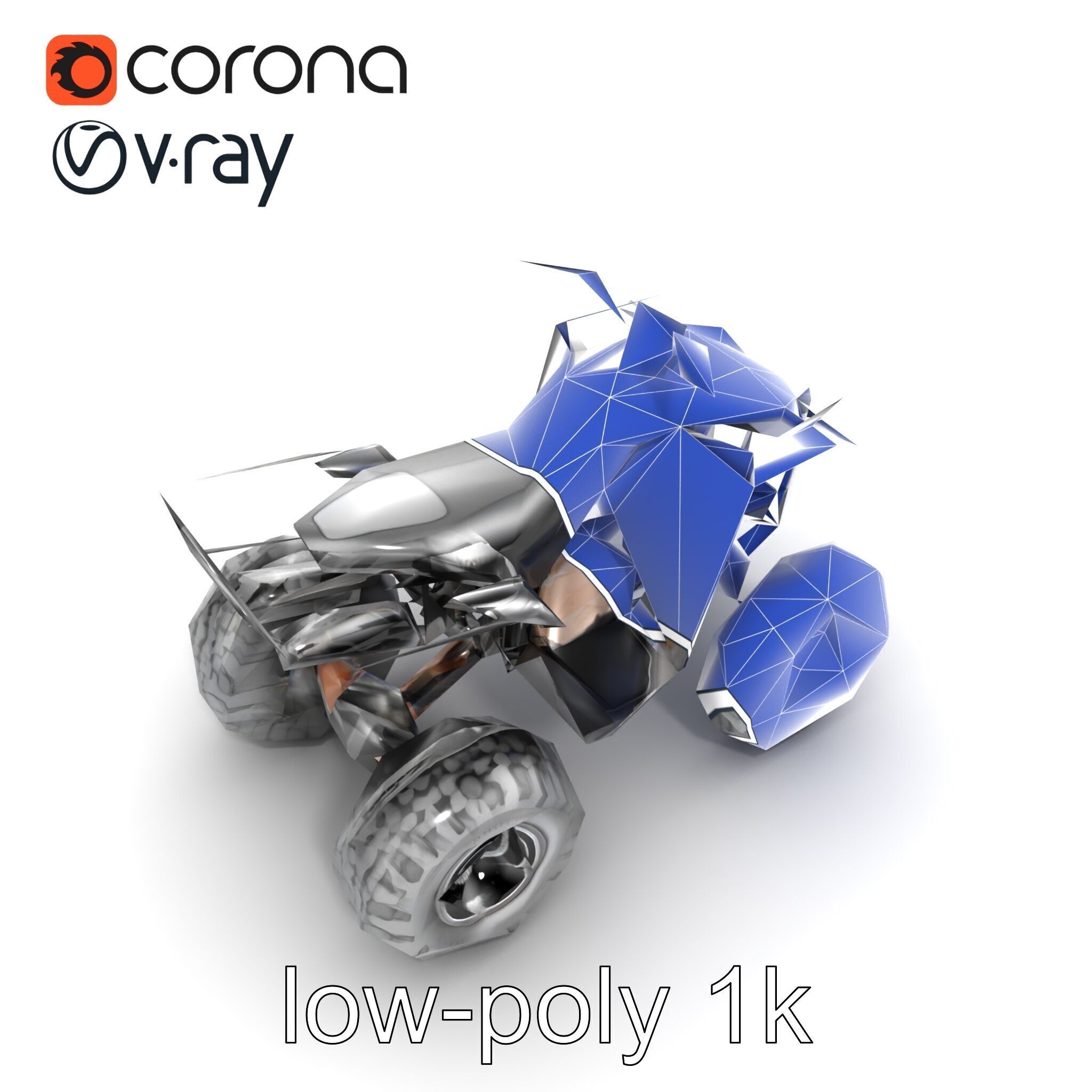 Sleek Quad ATV OffRoad Vehicle model pack Low-poly 3D model_28