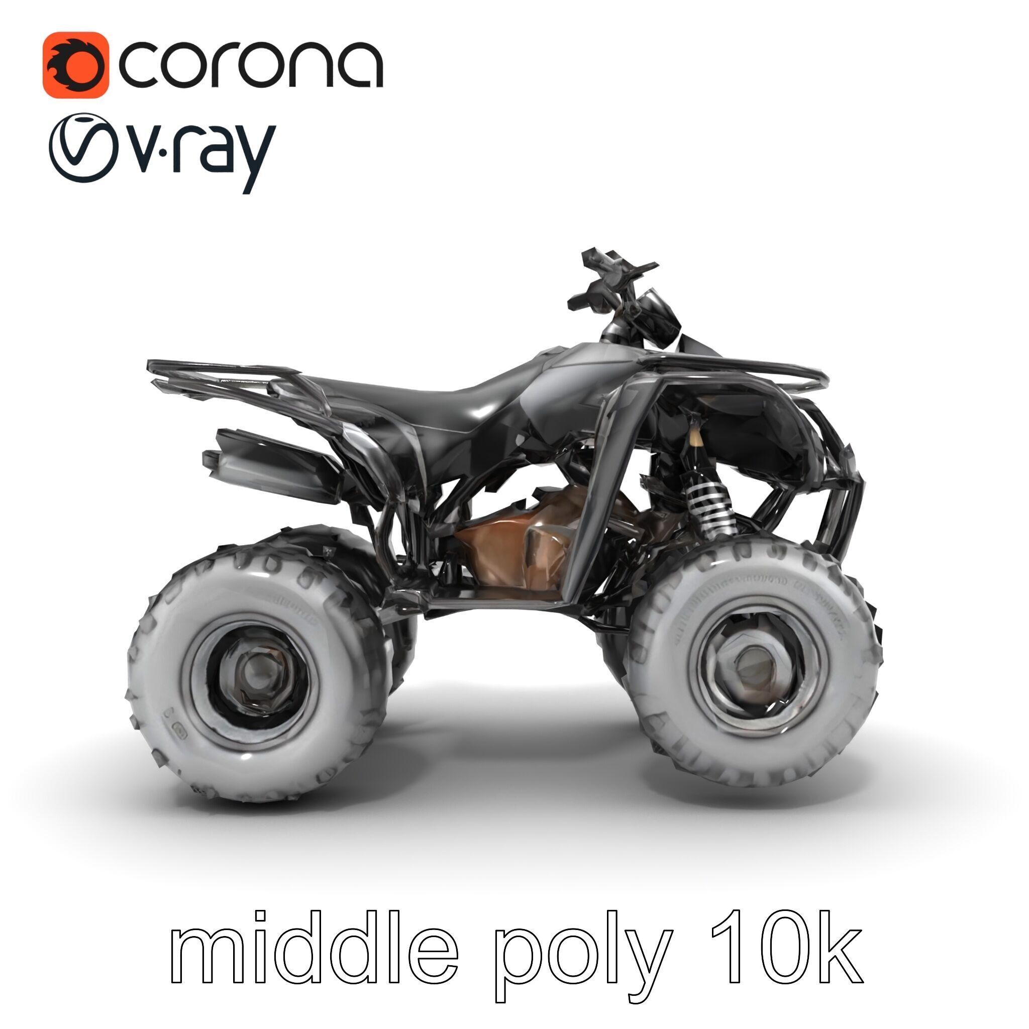 Sleek Quad ATV OffRoad Vehicle model pack Low-poly 3D model_15