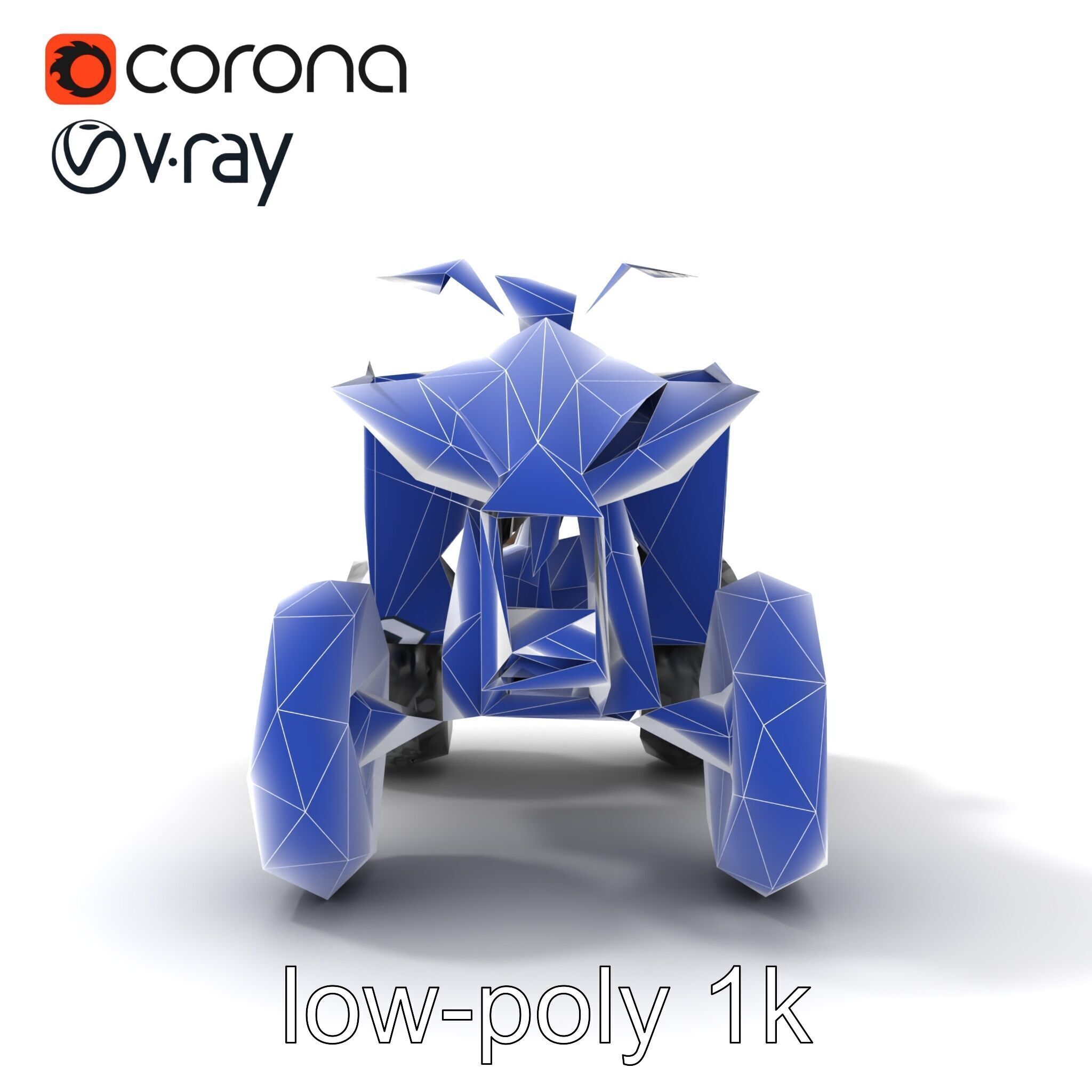 Sleek Quad ATV OffRoad Vehicle model pack Low-poly 3D model_20