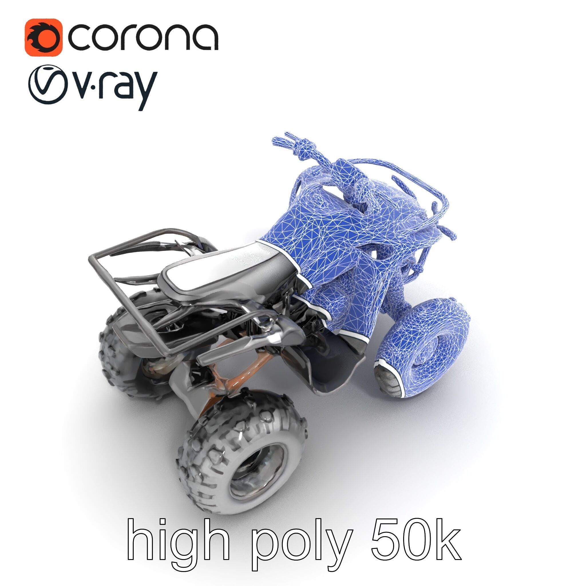 Sleek Quad ATV OffRoad Vehicle model pack Low-poly 3D model_17