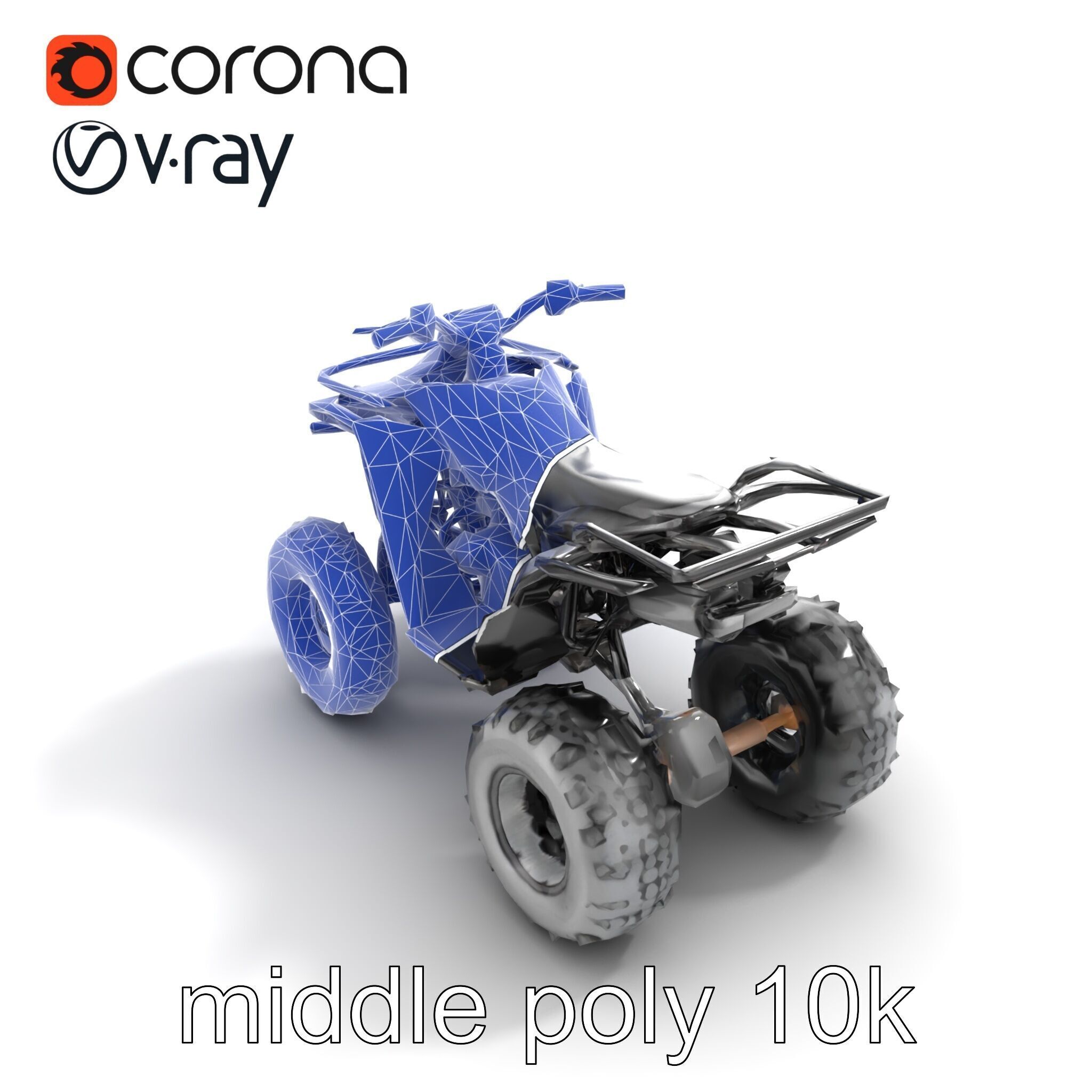 Sleek Quad ATV OffRoad Vehicle model pack Low-poly 3D model_14