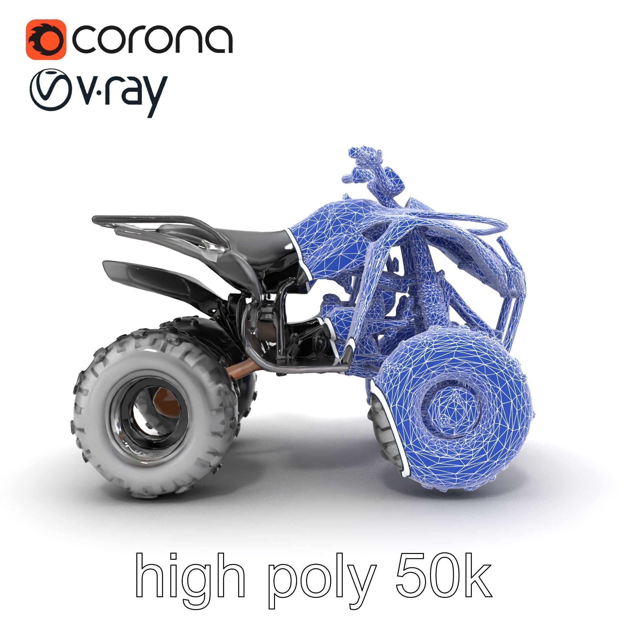 Sleek Quad ATV OffRoad Vehicle model pack Low-poly 3D model_32