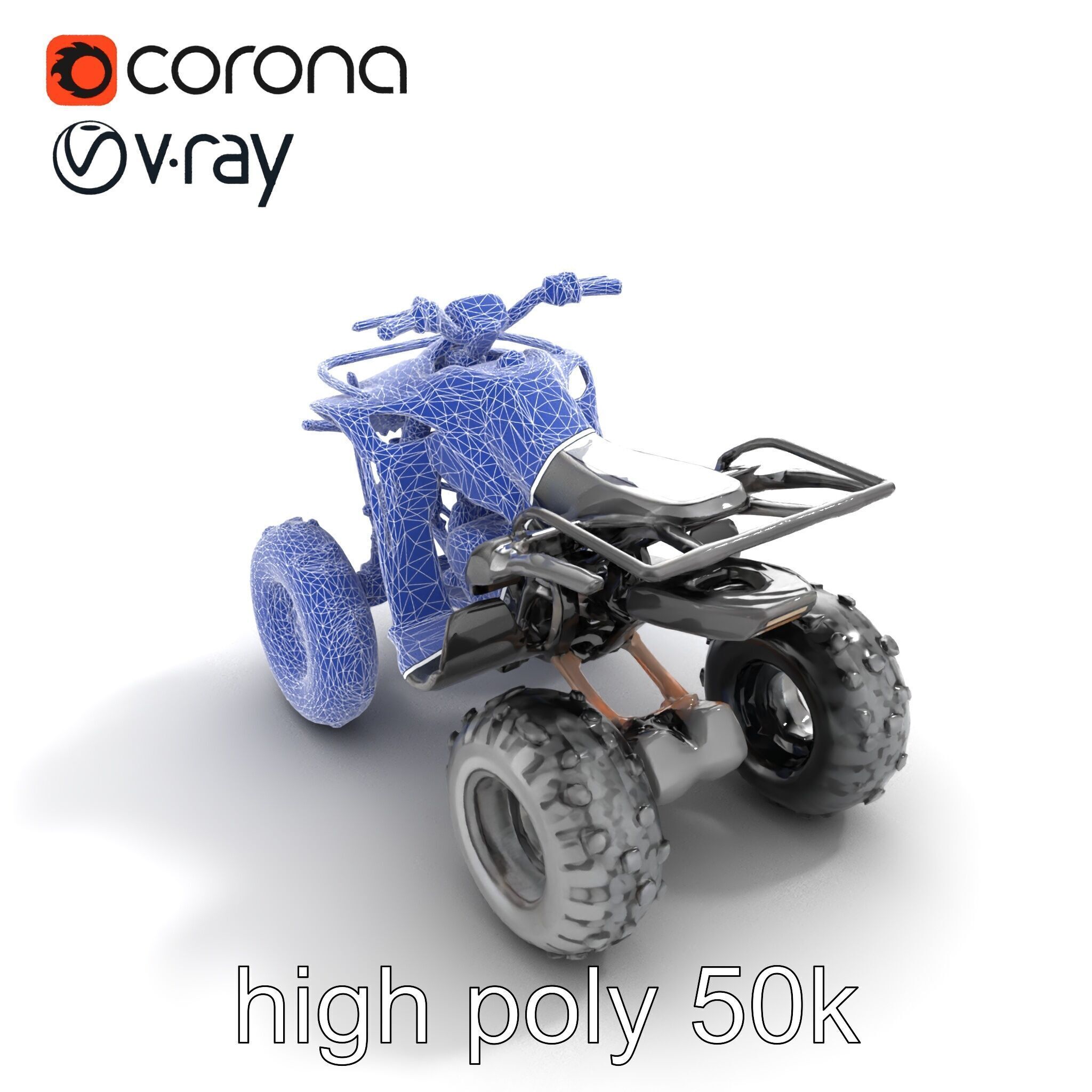 Sleek Quad ATV OffRoad Vehicle model pack Low-poly 3D model_26