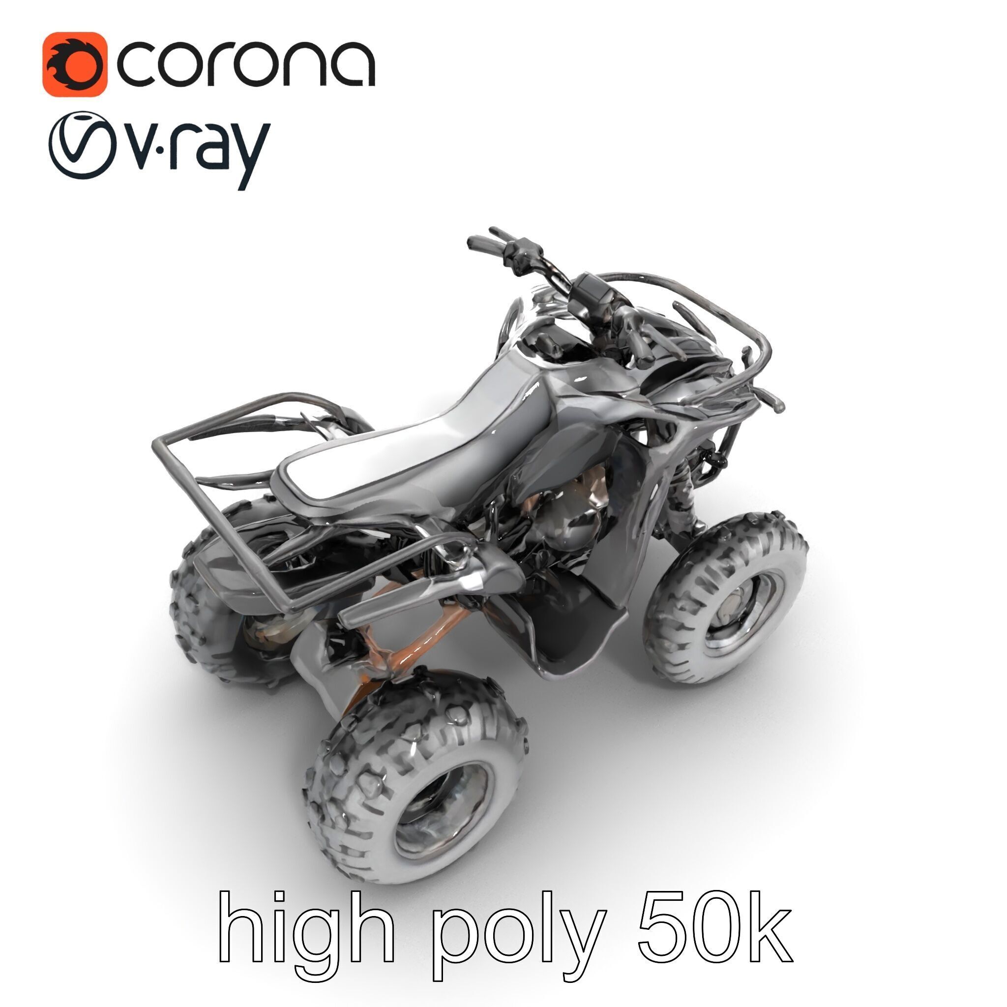 Sleek Quad ATV OffRoad Vehicle model pack Low-poly 3D model_13