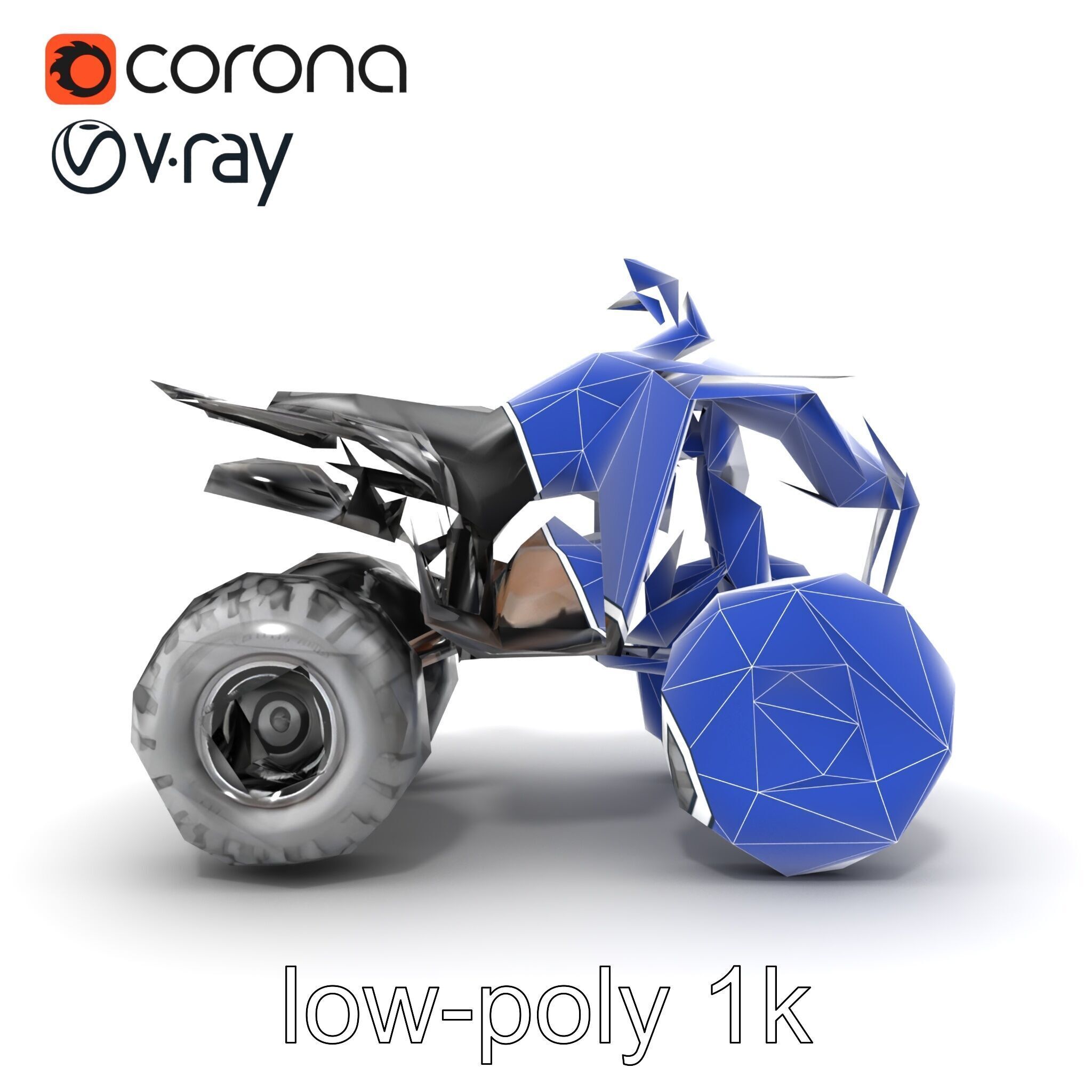 Sleek Quad ATV OffRoad Vehicle model pack Low-poly 3D model_16
