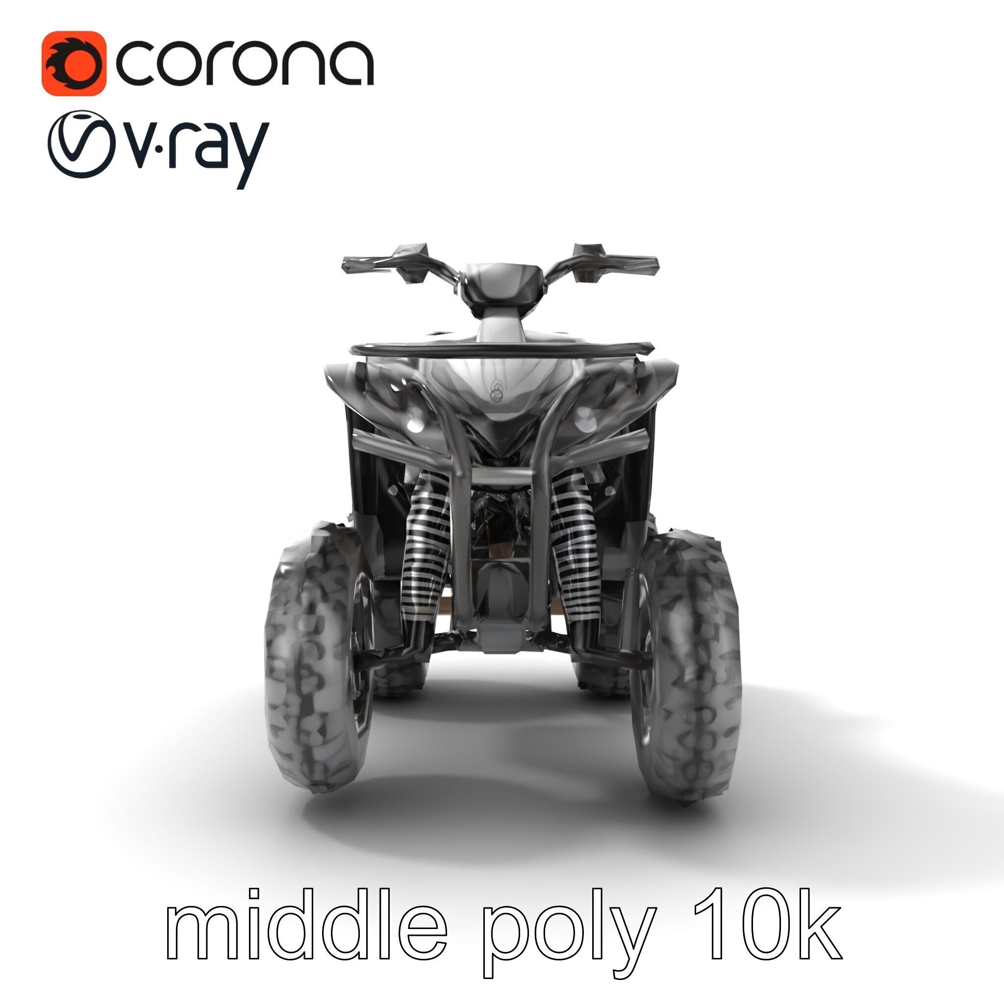 Sleek Quad ATV OffRoad Vehicle model pack Low-poly 3D model_27