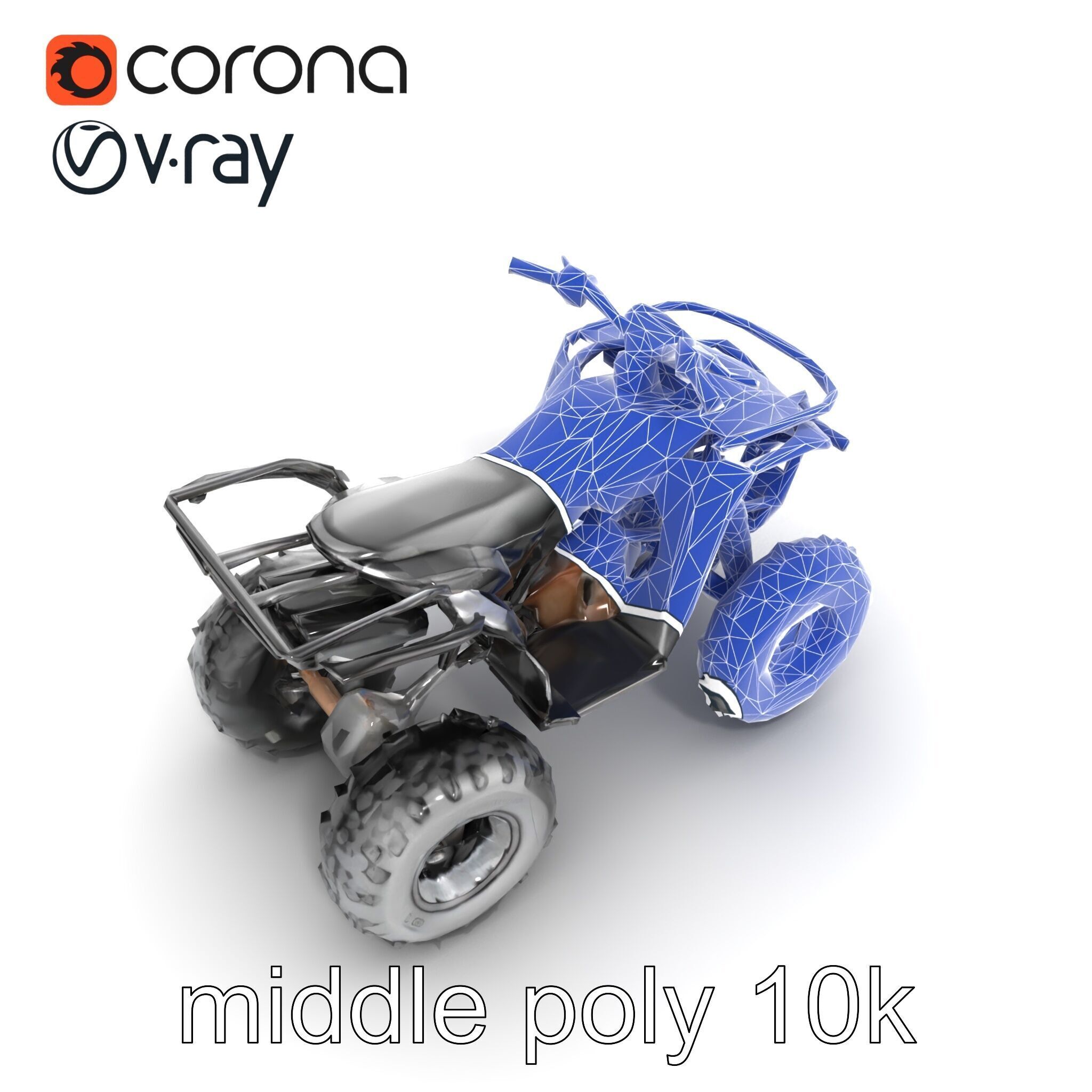 Sleek Quad ATV OffRoad Vehicle model pack Low-poly 3D model_24